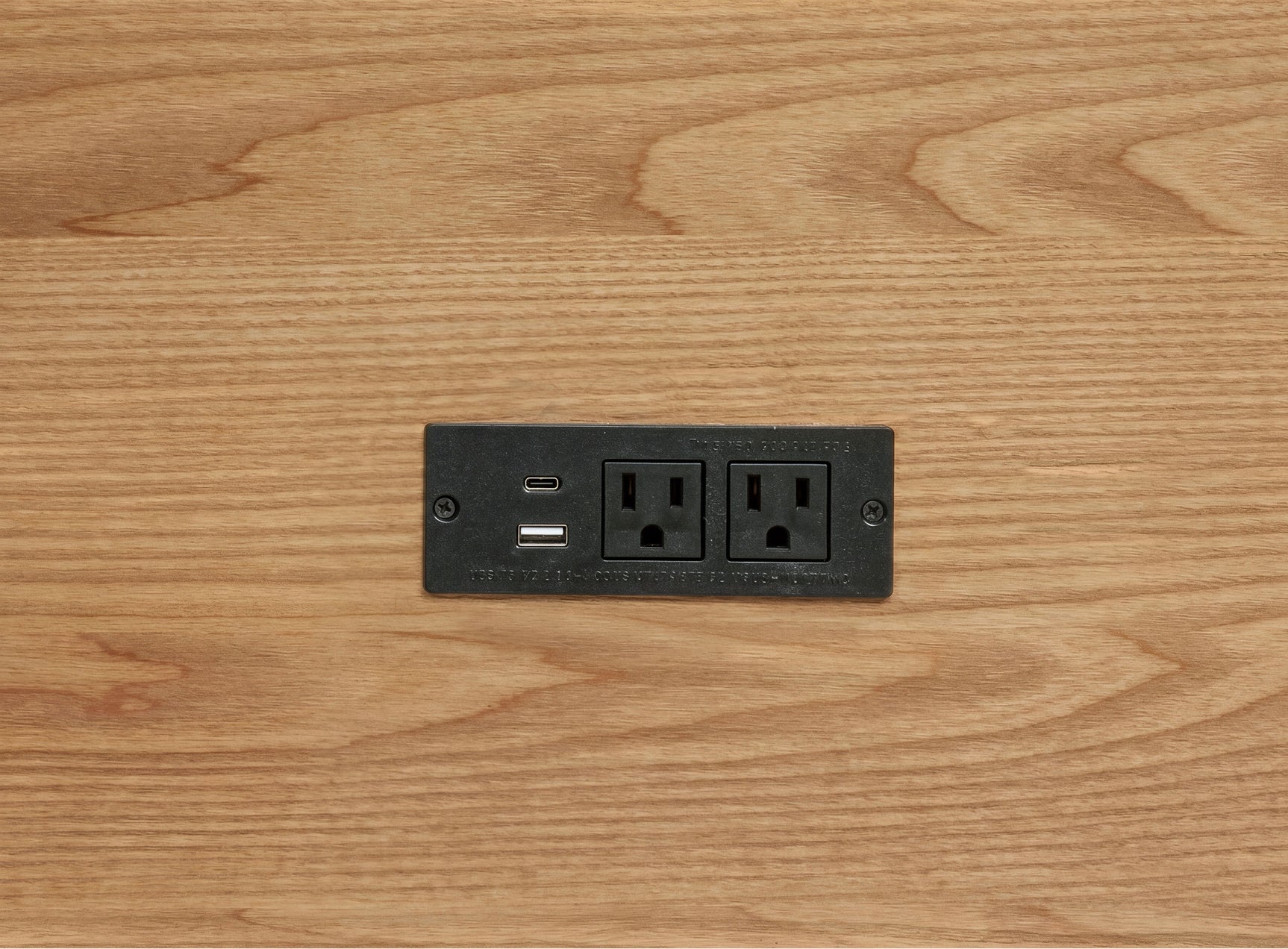 Vermes 66-inch 7-drawer Computer Desk with Power Outlet Light Ash