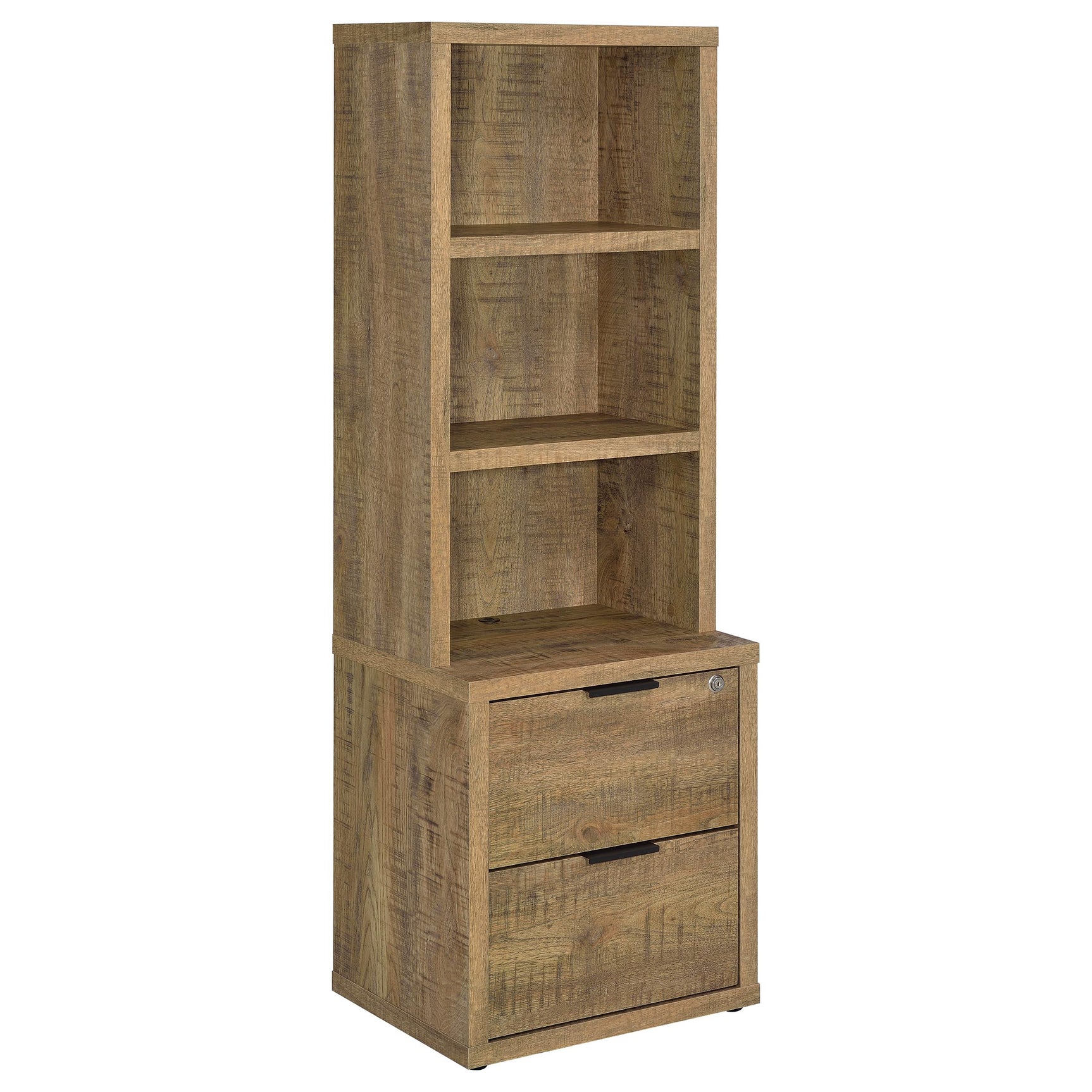 Tampa Furniture Outlet - Coaster - Westpark 3-shelf Bookcase USB and Lockable Drawer Mango - 802693
