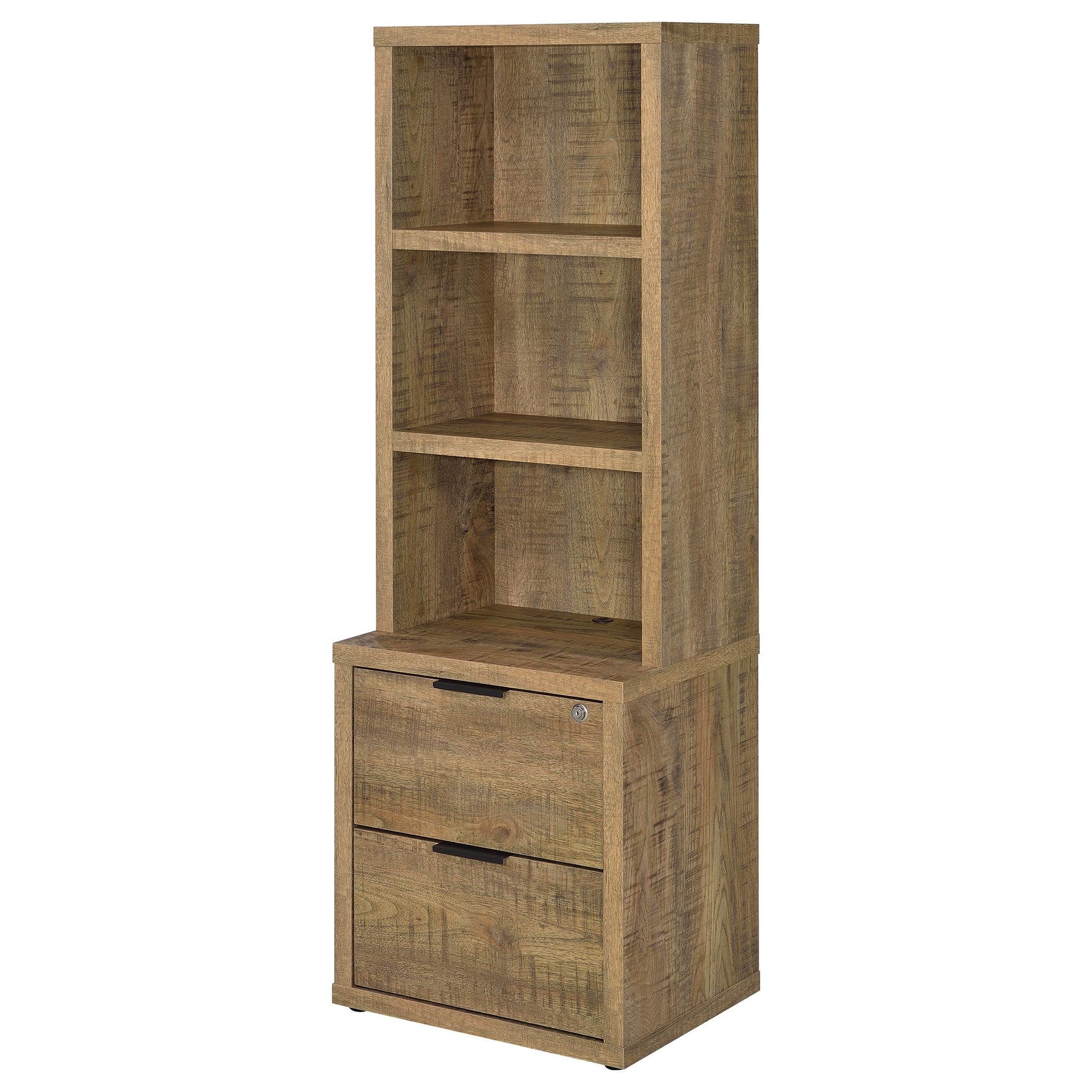 Westpark 3-shelf Bookcase USB and Lockable Drawer Mango - Tampa Furniture Outlet