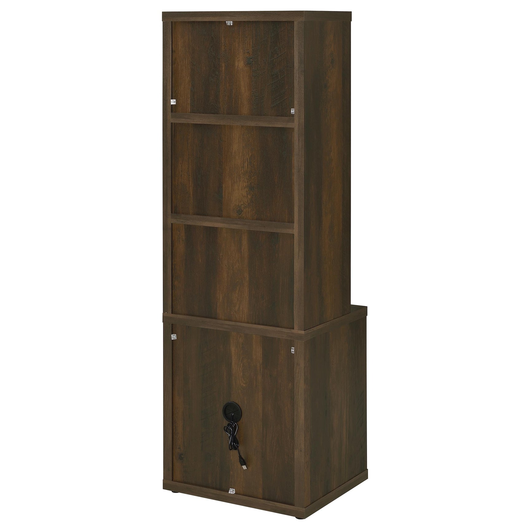 Westpark 3-shelf Bookcase USB and Lockable Drawer Dark Pine - Tampa Furniture Outlet