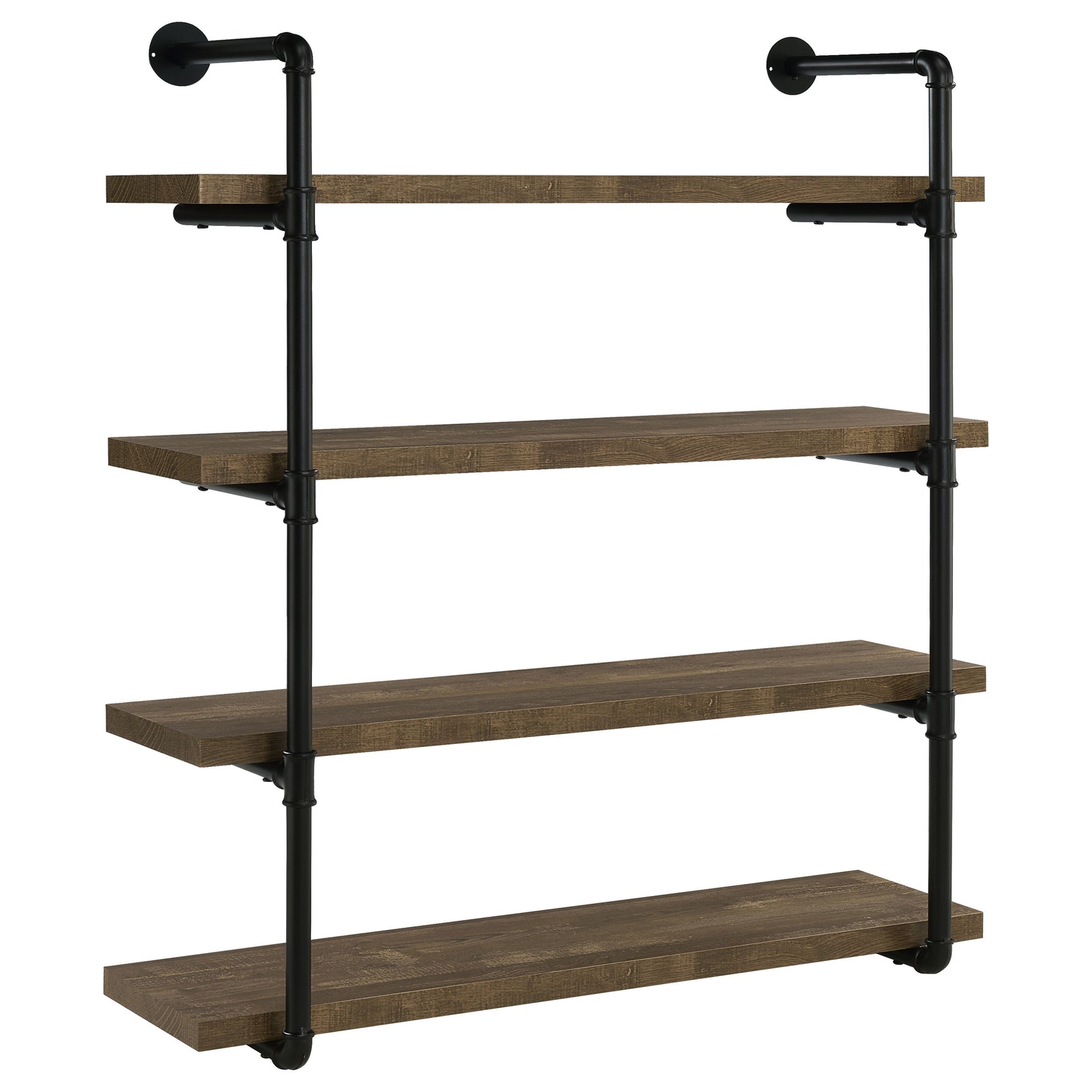 Tampa Furniture Outlet - Coaster - Elmcrest 39-inch 4-shelf Wall Bookshelf Rustic Oak - 804417