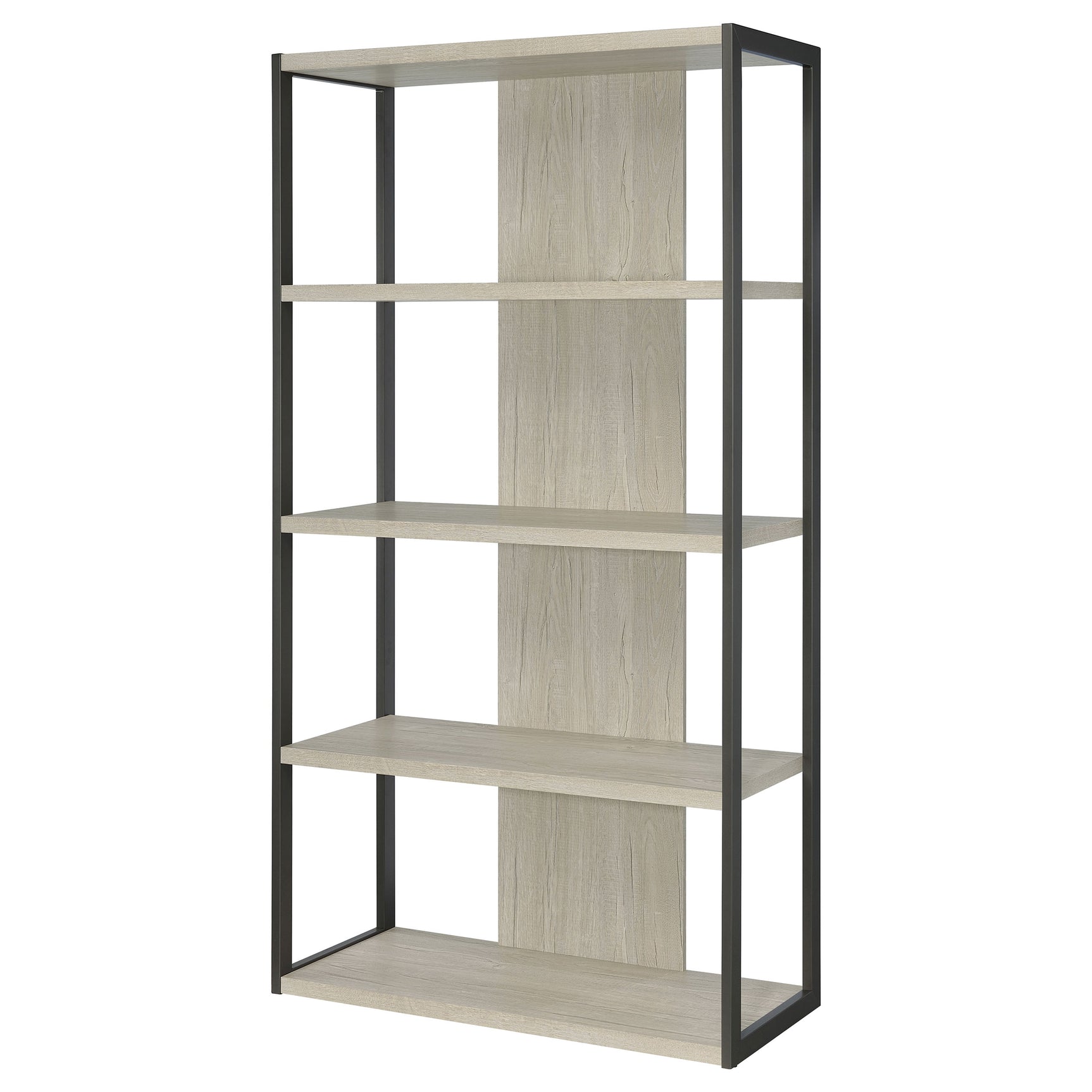 Loomis 72-inch 4-shelf Bookshelf Whitewashed Grey - Tampa Furniture Outlet
