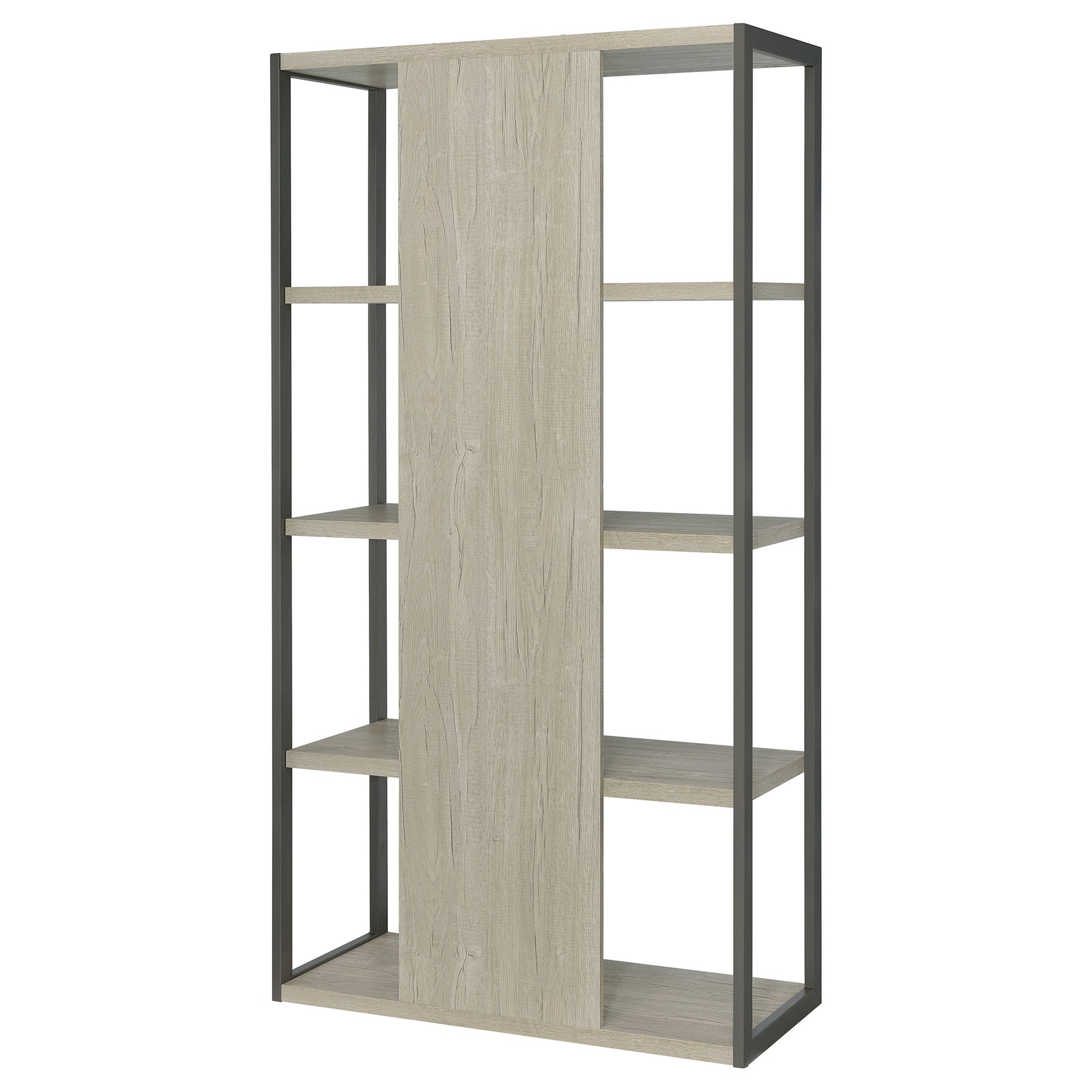 Loomis 72-inch 4-shelf Bookshelf Whitewashed Grey - Tampa Furniture Outlet