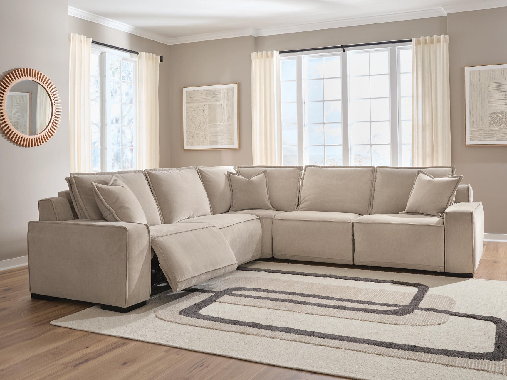 Tampa Furniture Outlet - Ashley Furniture - Carceri Sectional - 5-Piece Power Sectional Reclining Sofa - 87003S4