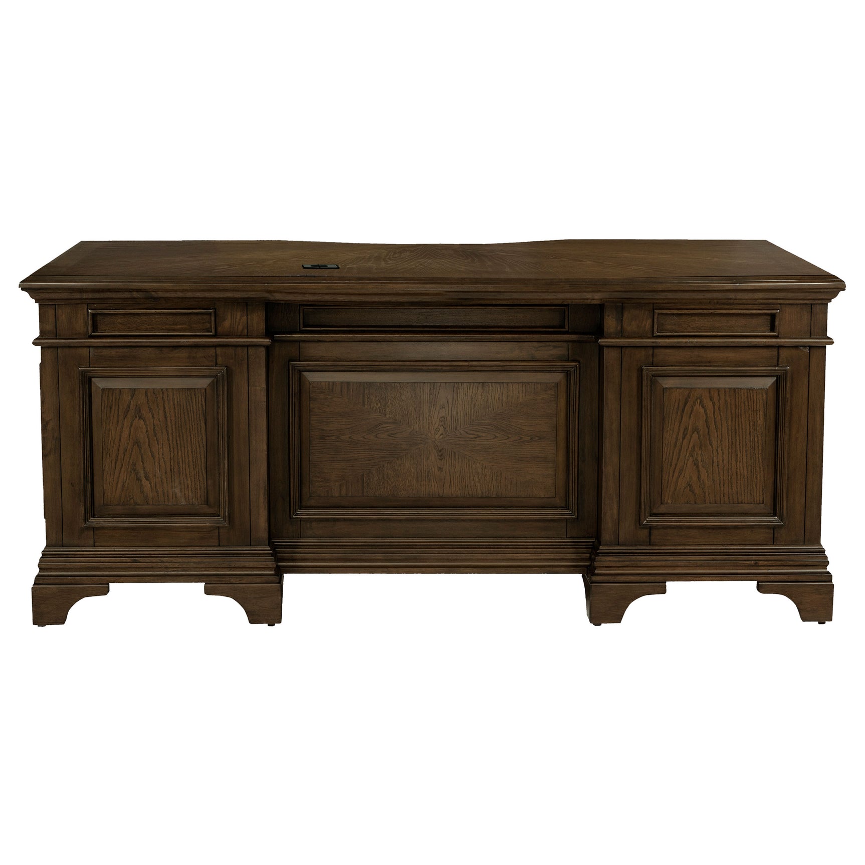 Hartshill 72-inch 7-drawer Executive Desk Burnished Oak - Tampa Furniture Outlet