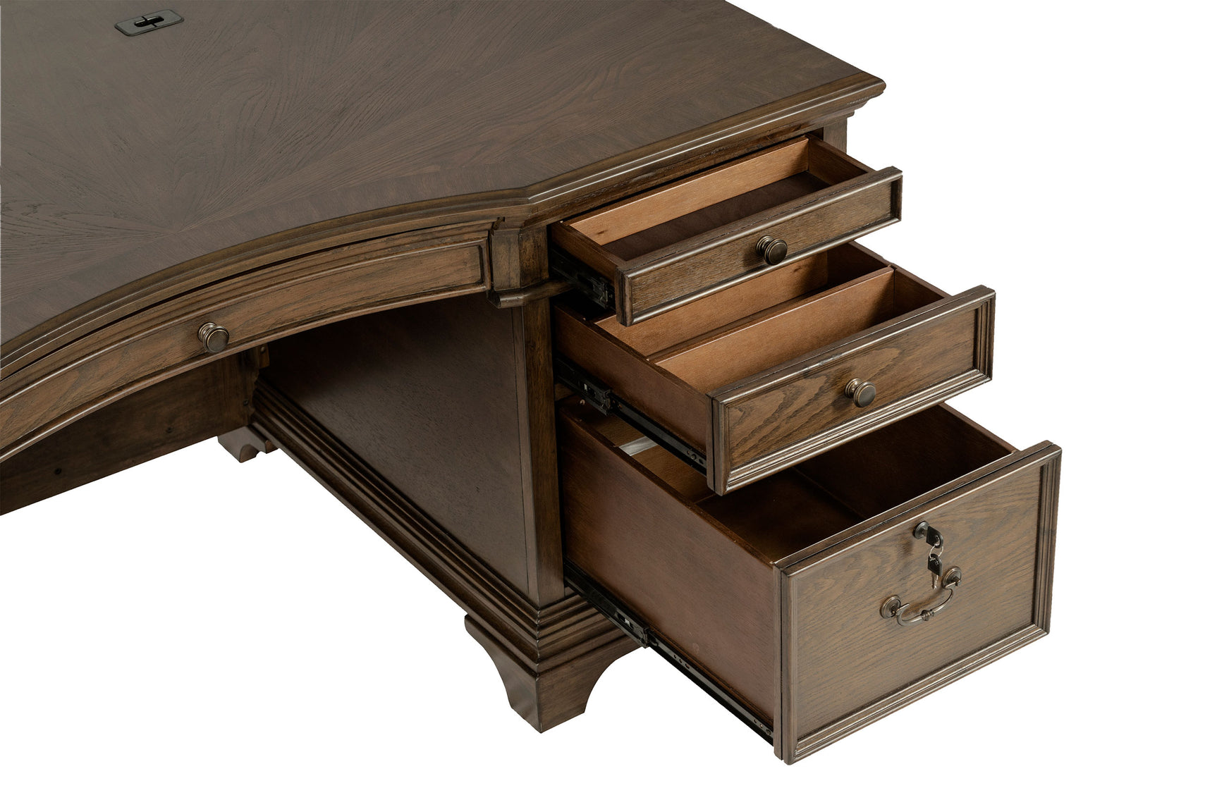Hartshill 72-inch 7-drawer Executive Desk Burnished Oak - Tampa Furniture Outlet