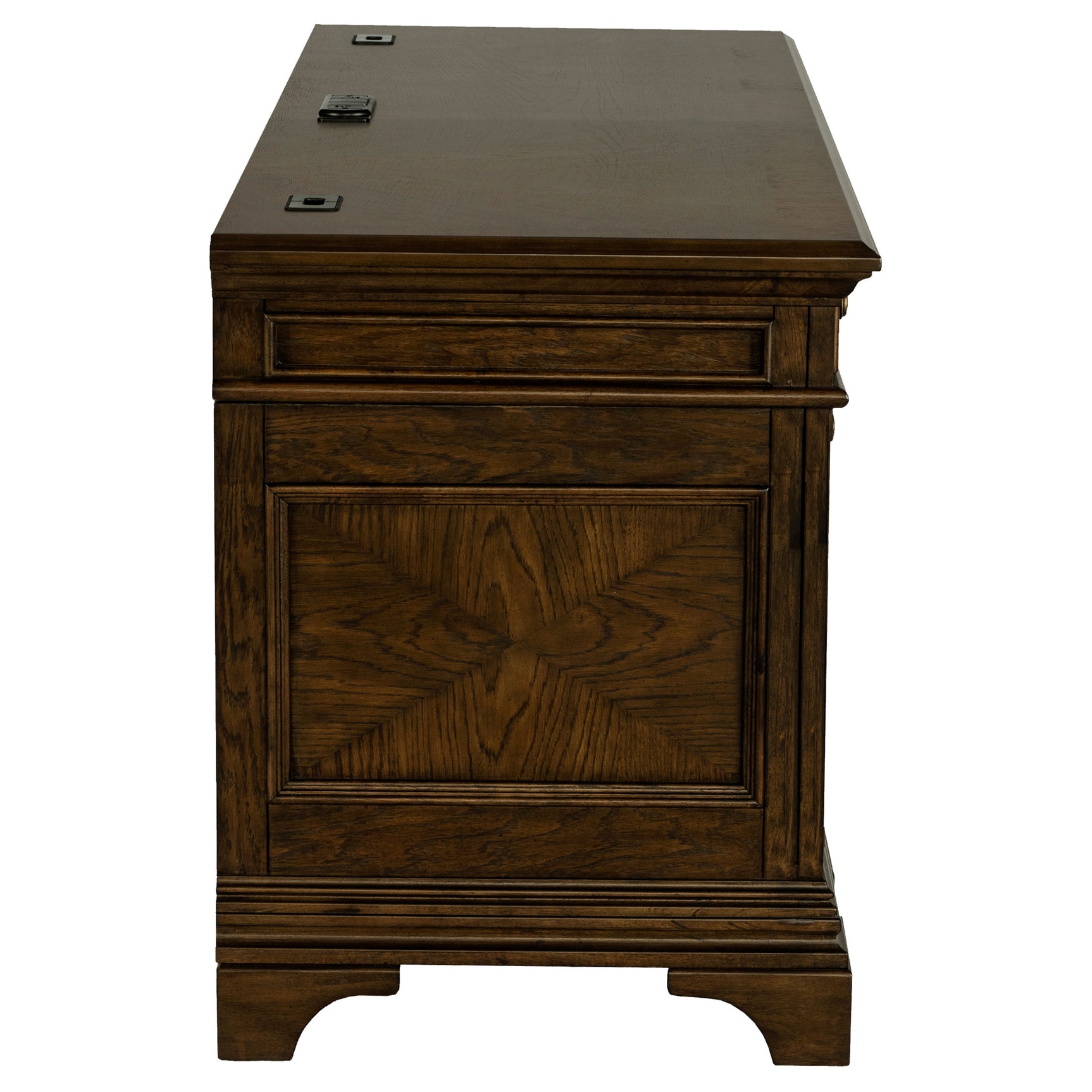 Hartshill 66-inch 5-drawer Credenza Office Desk Burnish Oak - Tampa Furniture Outlet