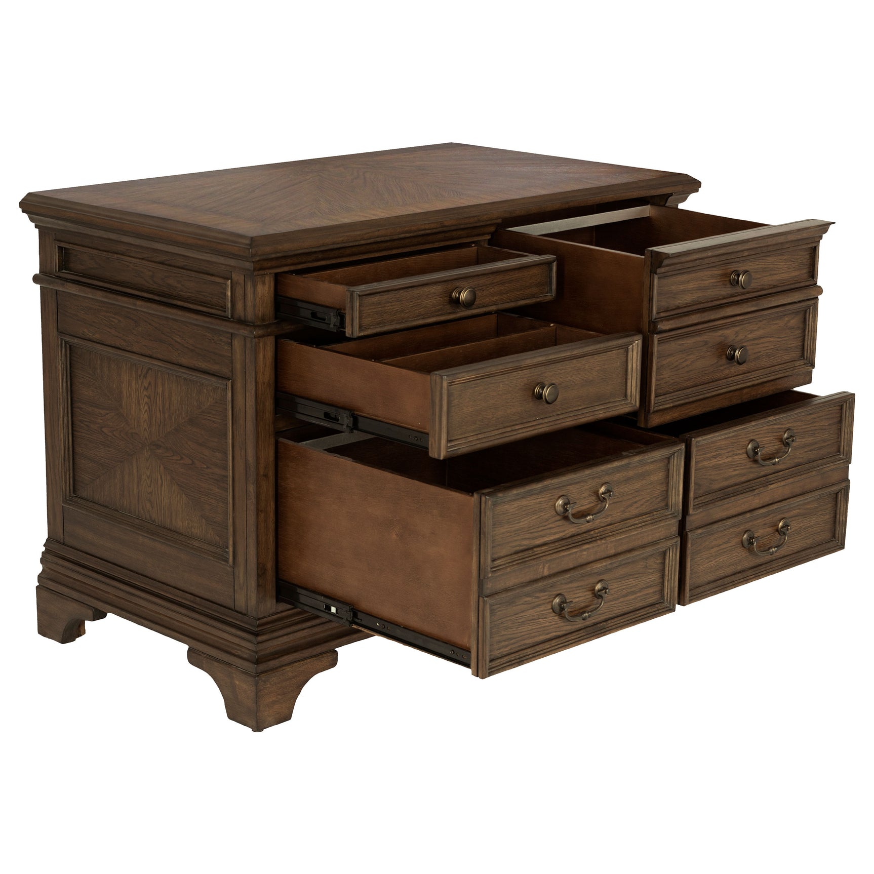 Hartshill 5-drawer Home Office File Cabinet Burnished Oak - Tampa Furniture Outlet