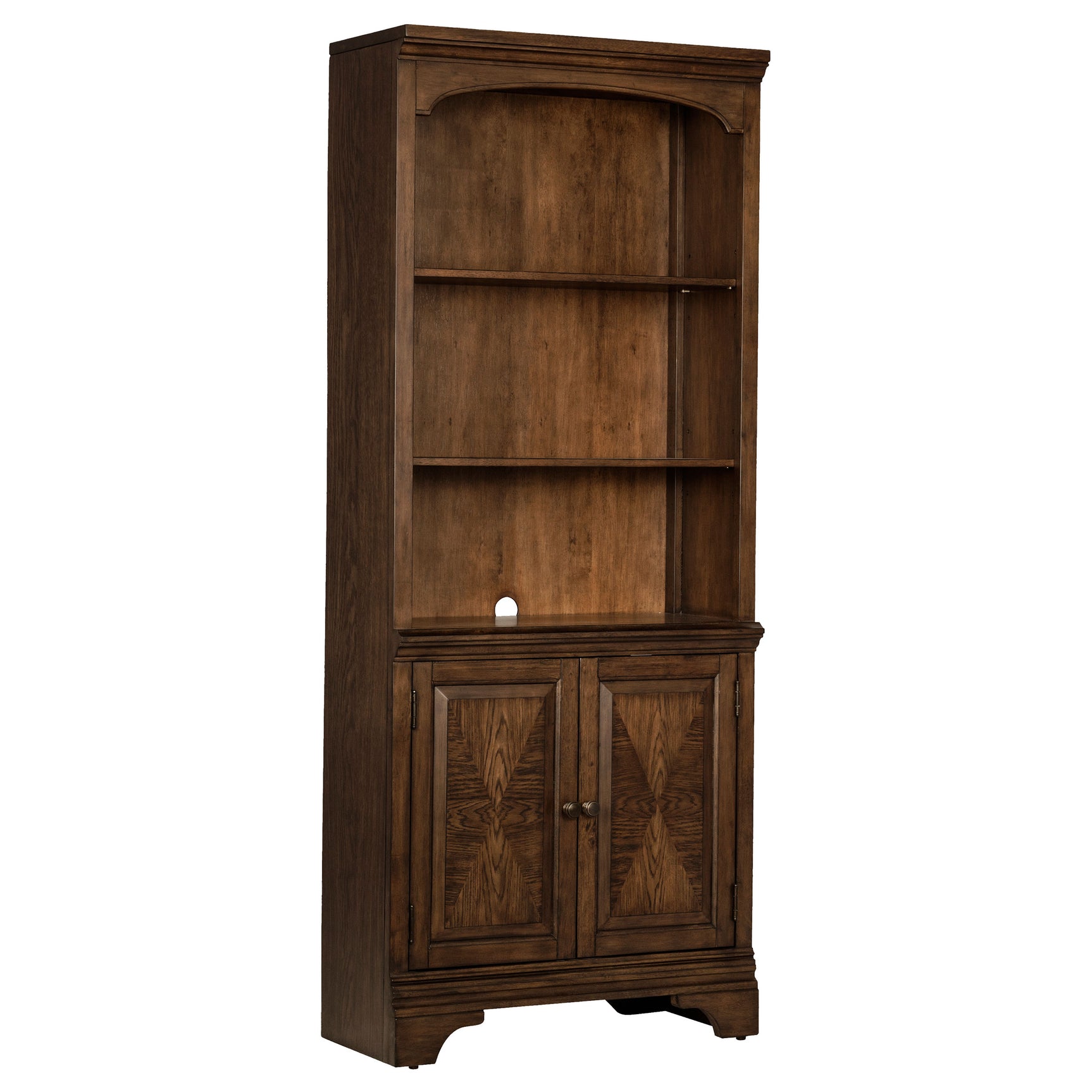 Tampa Furniture Outlet - Coaster - Hartshill 78-inch 3-shelf Cabinet Bookcase Burnished Oak - 881286