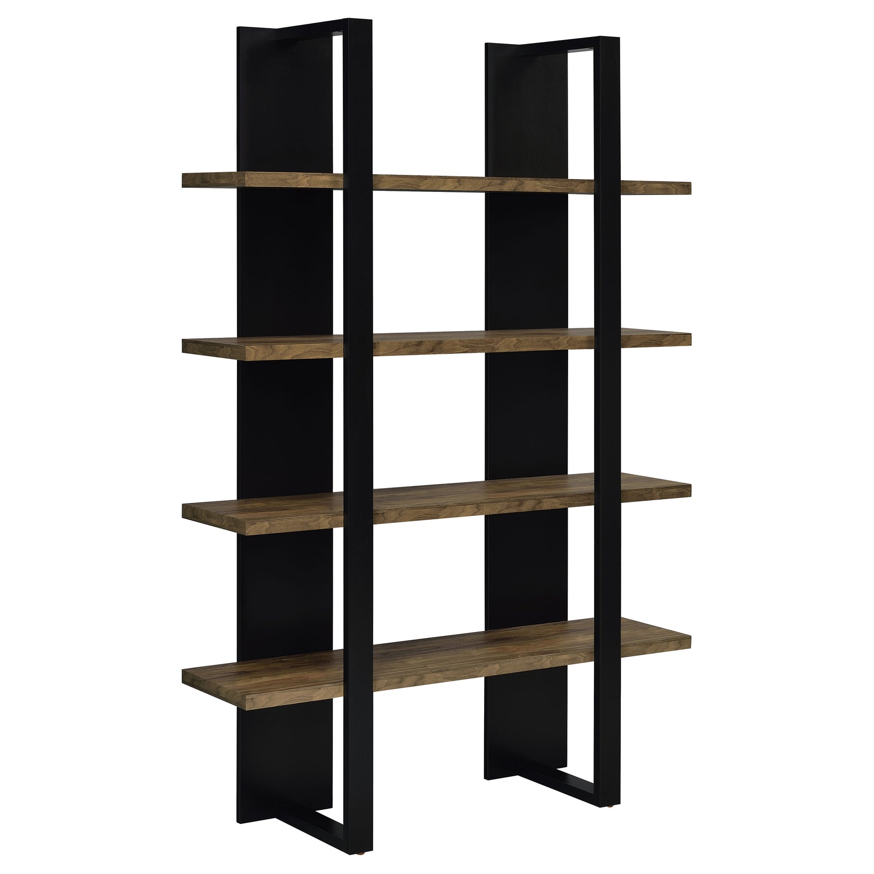 Tampa Furniture Outlet - Coaster - Danbrook 71-inch 4-shelf Bookshelf Black and Aged Walnut - 882036