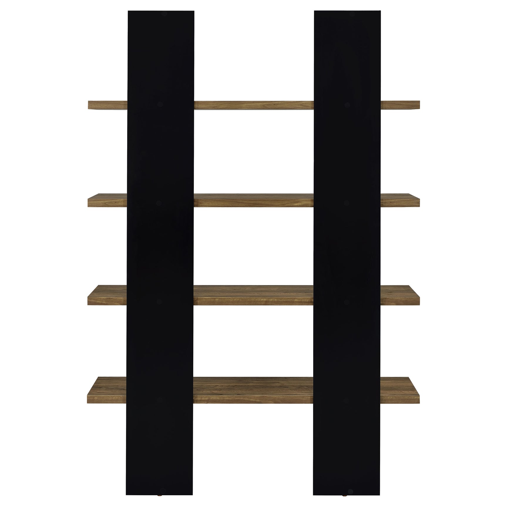 Danbrook 71-inch 4-shelf Bookshelf Black and Aged Walnut - Tampa Furniture Outlet