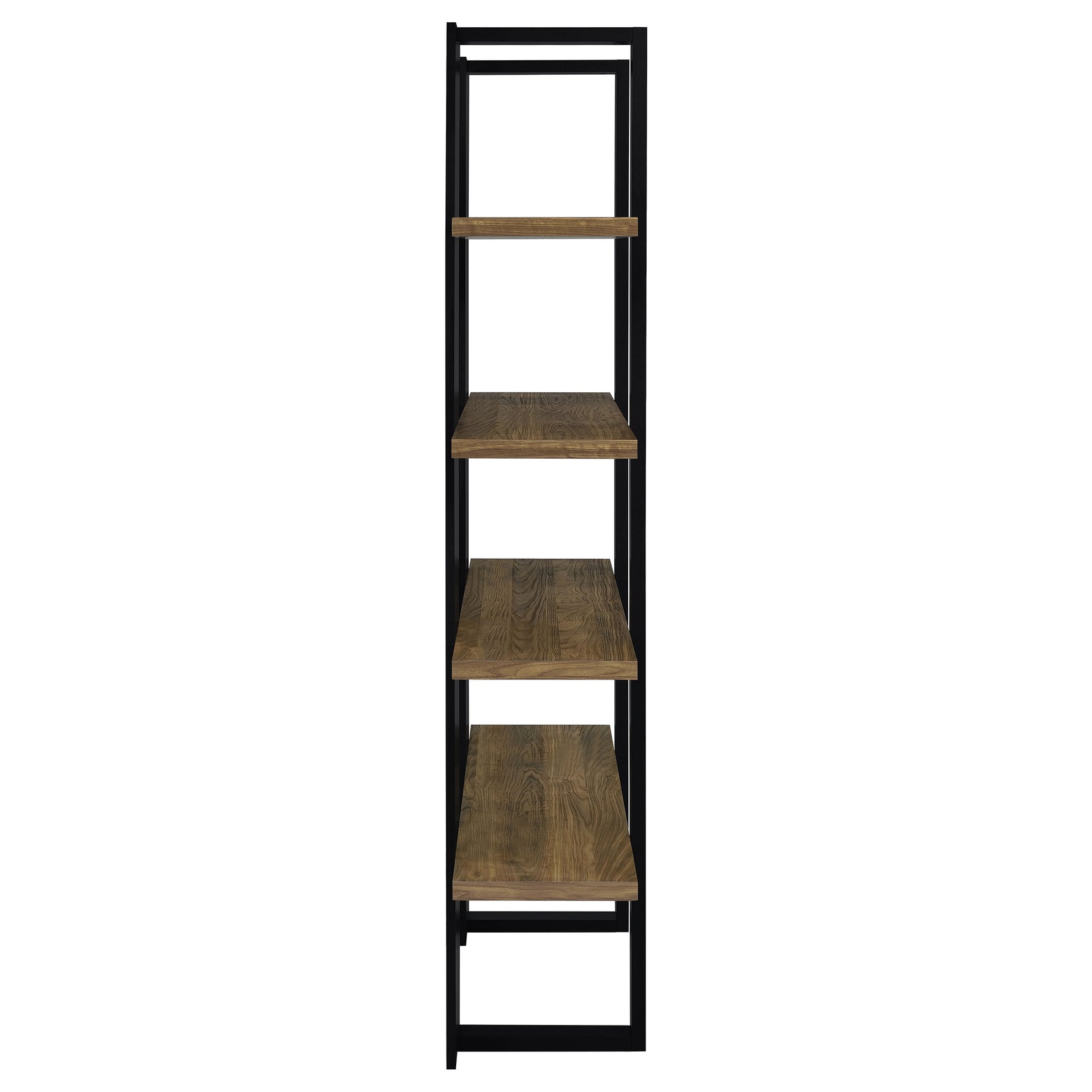 Danbrook 71-inch 4-shelf Bookshelf Black and Aged Walnut - Tampa Furniture Outlet
