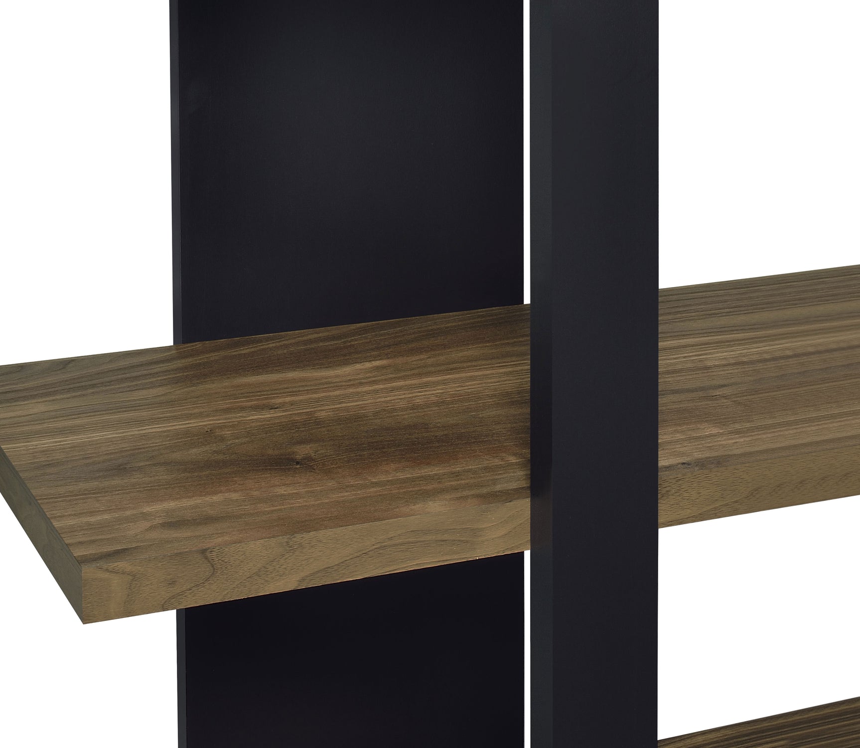 Danbrook 71-inch 4-shelf Bookshelf Black and Aged Walnut - Tampa Furniture Outlet