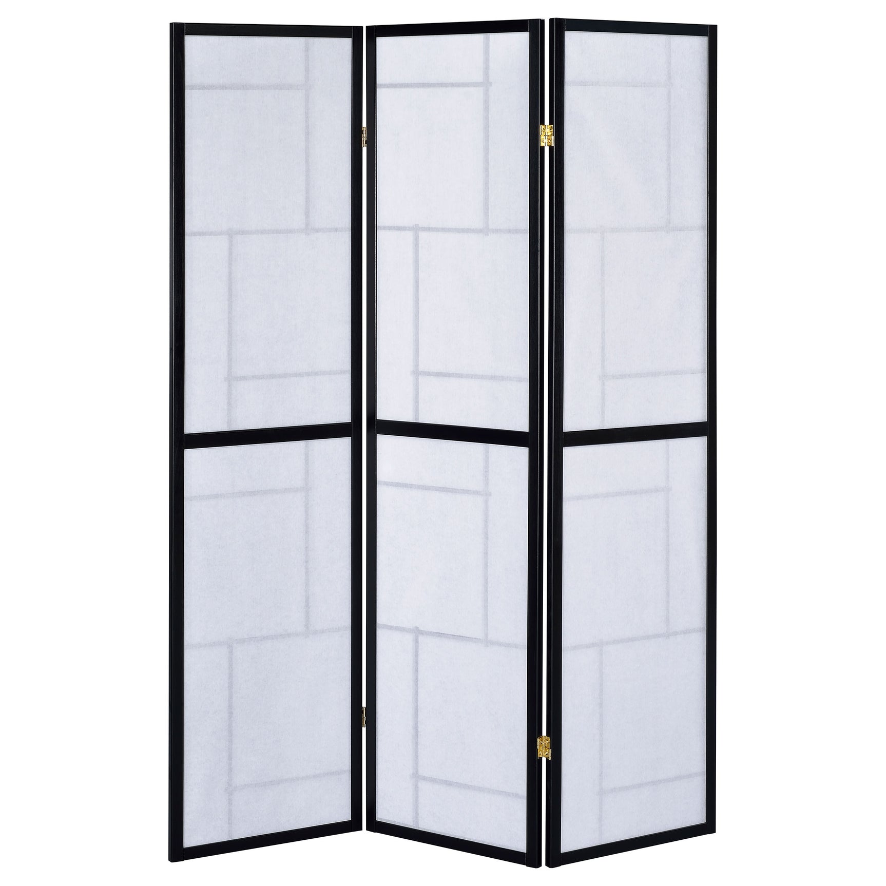 Damis 3-Panel Room Divider Folding Shoji Screen Black - Tampa Furniture Outlet