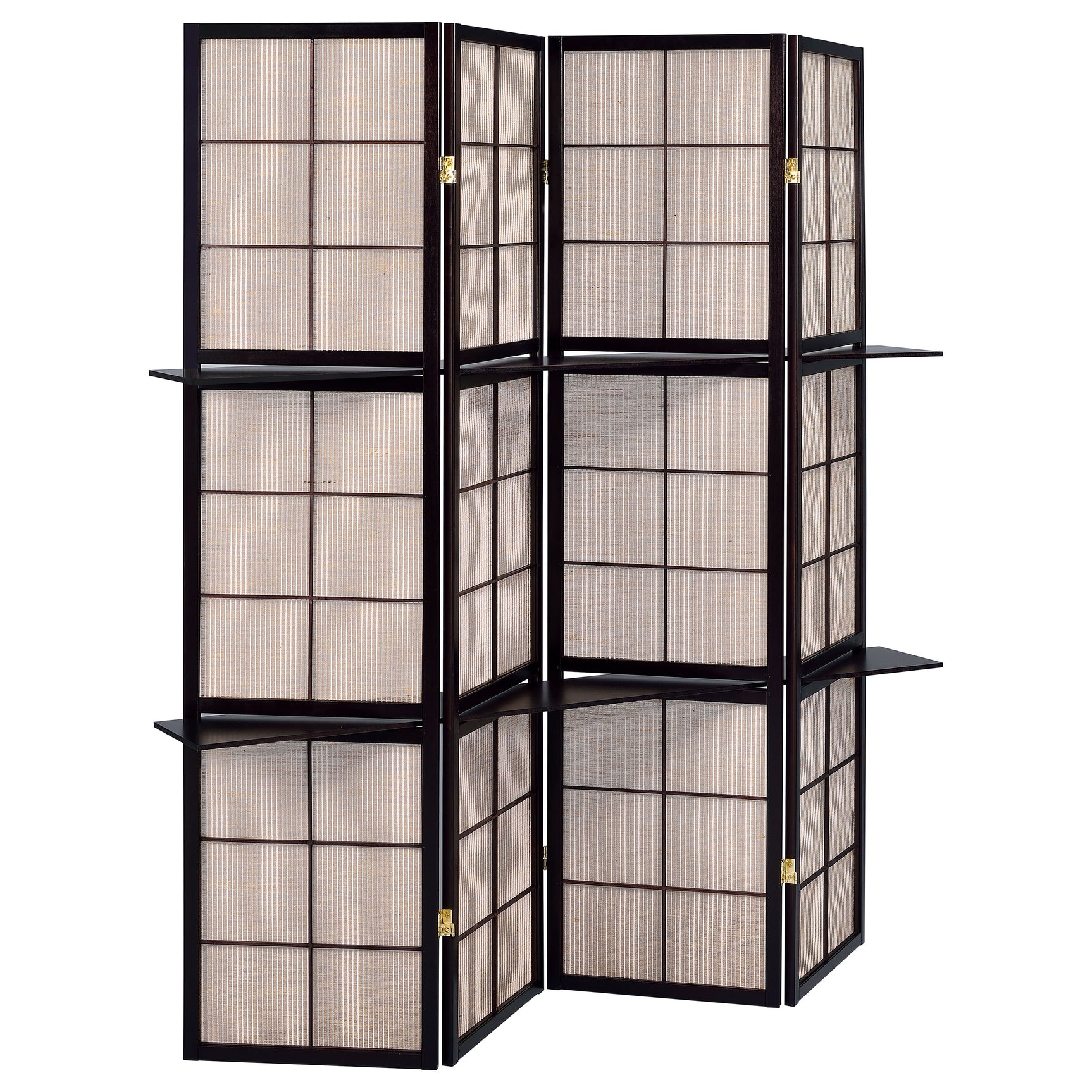 Tampa Furniture Outlet - Coaster - Iggy 4-Panel Room Divider Folding Shoji Screen Cappuccino - 900166