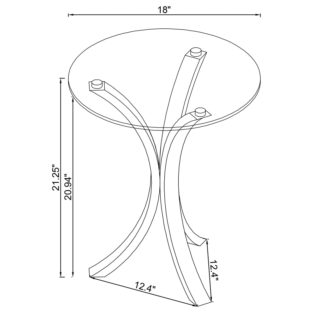 Laning Round Glass Top Acrylic Side Table Clear
