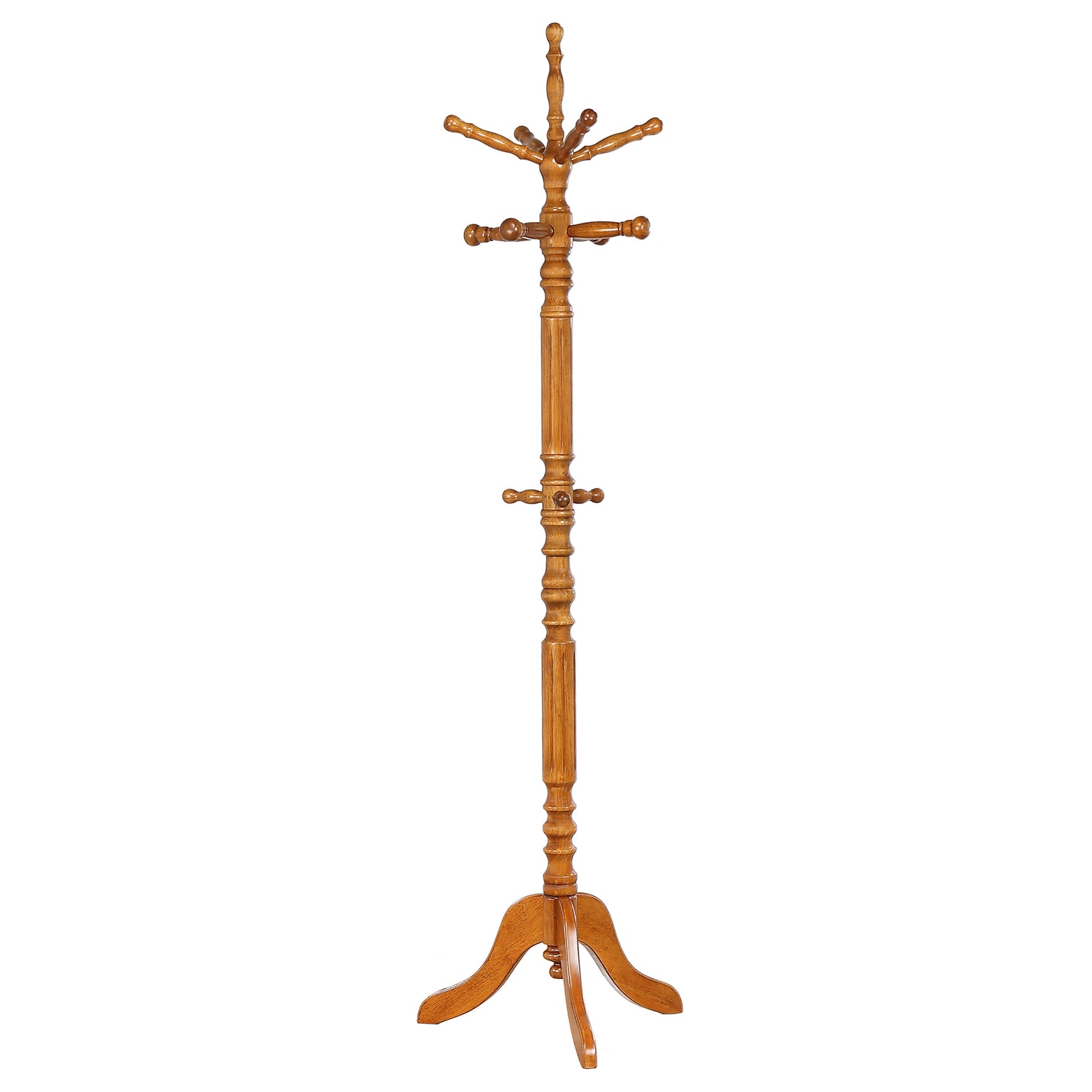 Tampa Furniture Outlet - Coaster - Achelle 11 Hook Freestanding Coat Rack Hanger Golden Brown - 900759