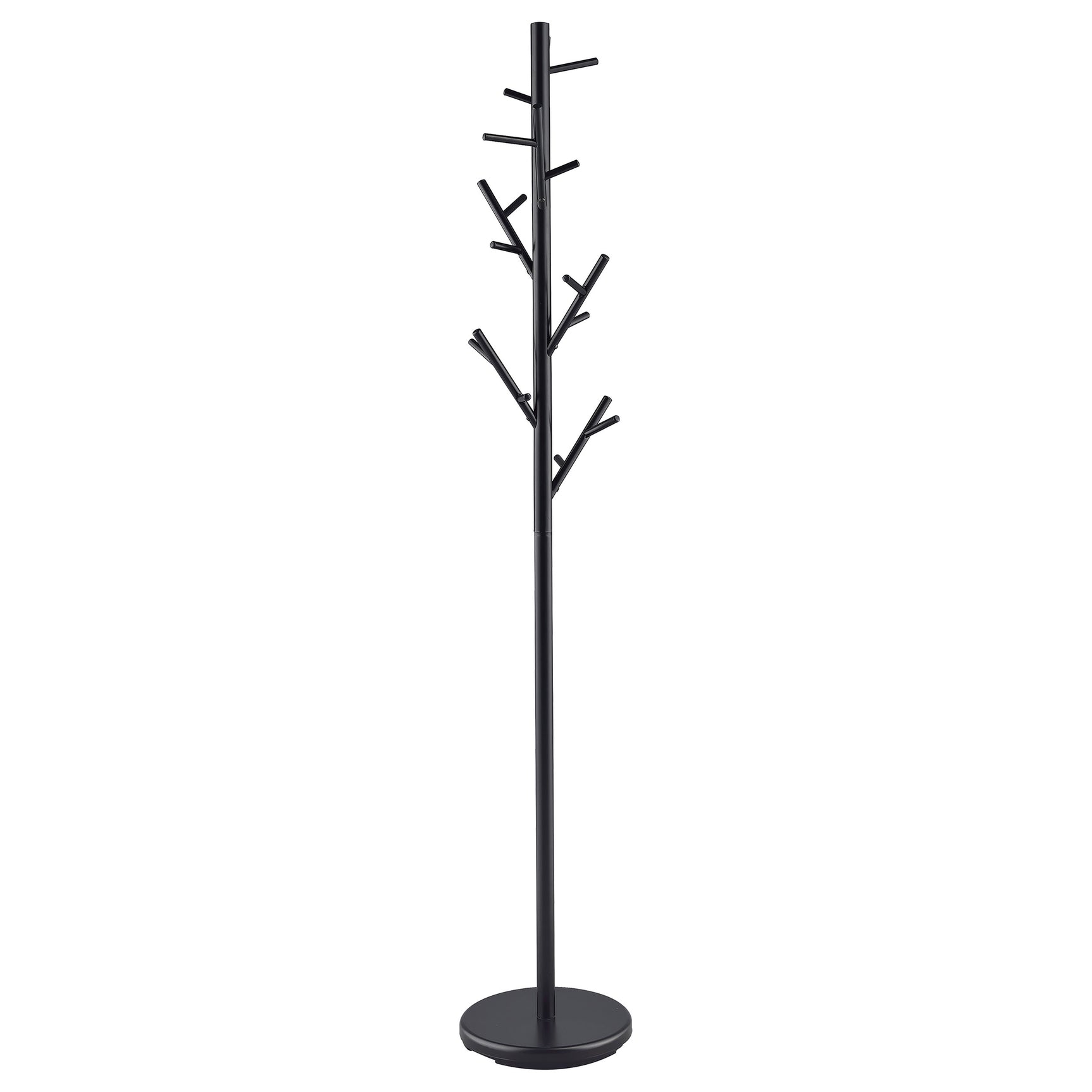 Tampa Furniture Outlet - Coaster - Clover 18 Hook Freestanding Metal Coat Rack Hat Hanger Black - 900897
