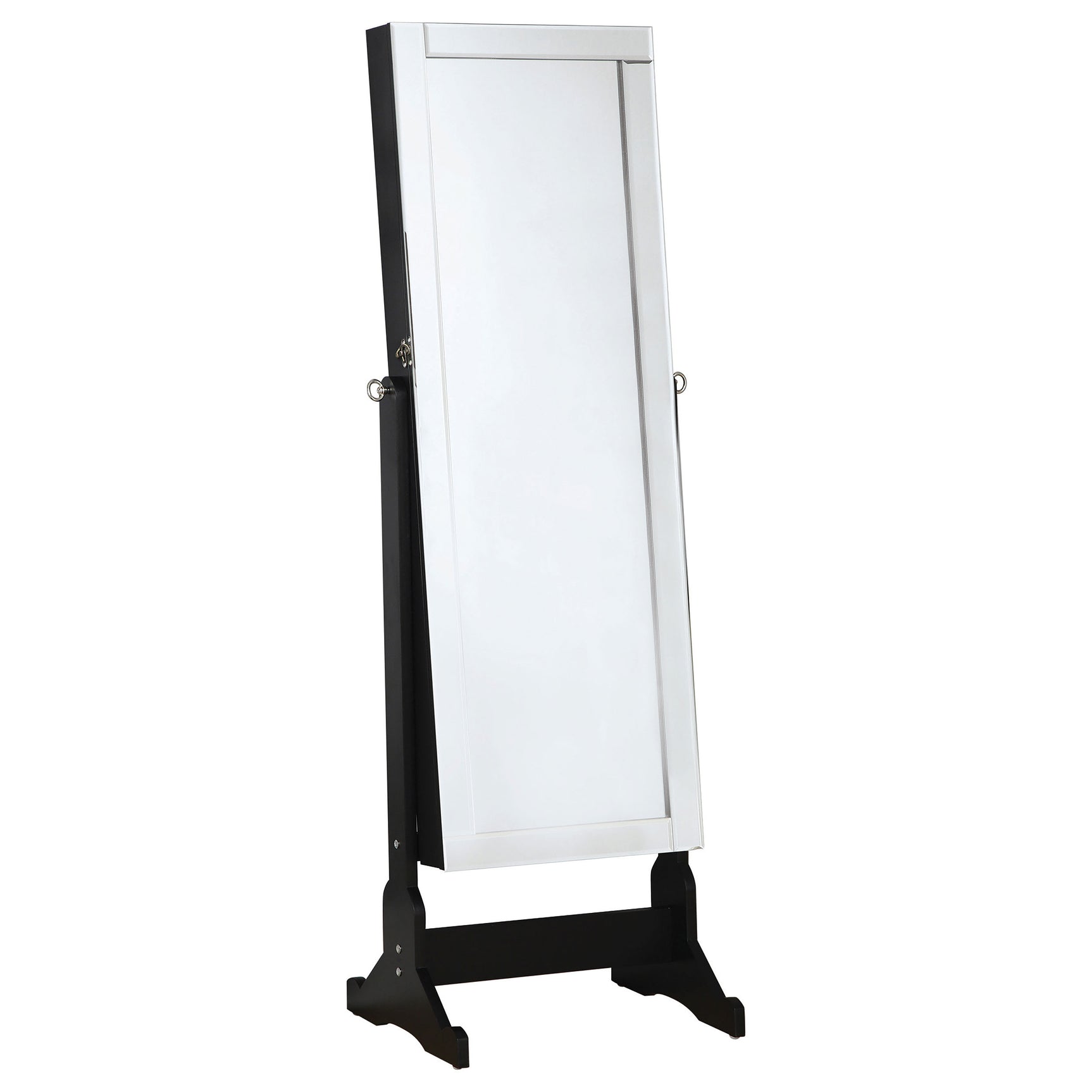 Tampa Furniture Outlet - Coaster - Cortez Cheval Mirror with Jewelry Storage Black - 901828