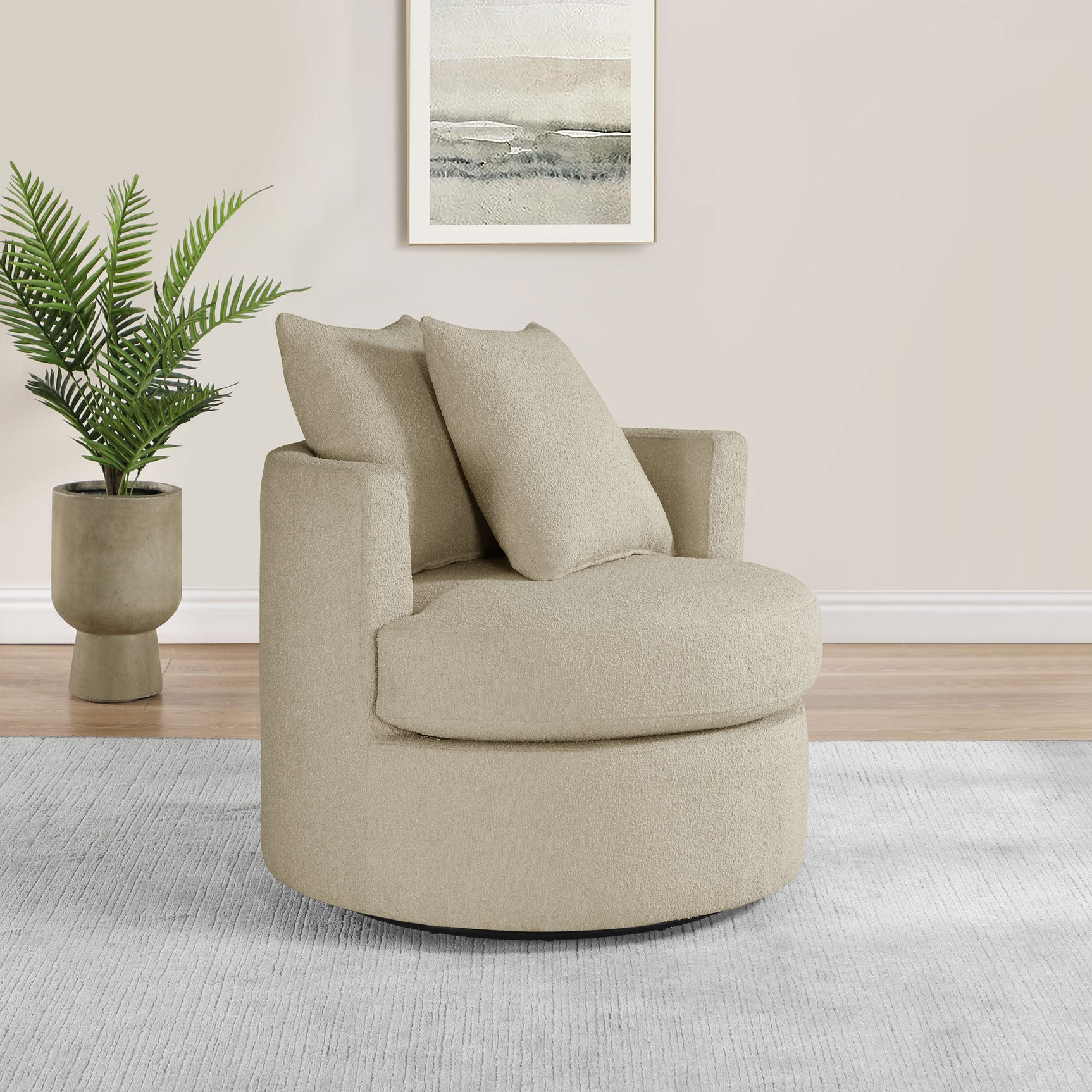 Debbie Upholstered Swivel Accent Chair Camel - Tampa Furniture Outlet