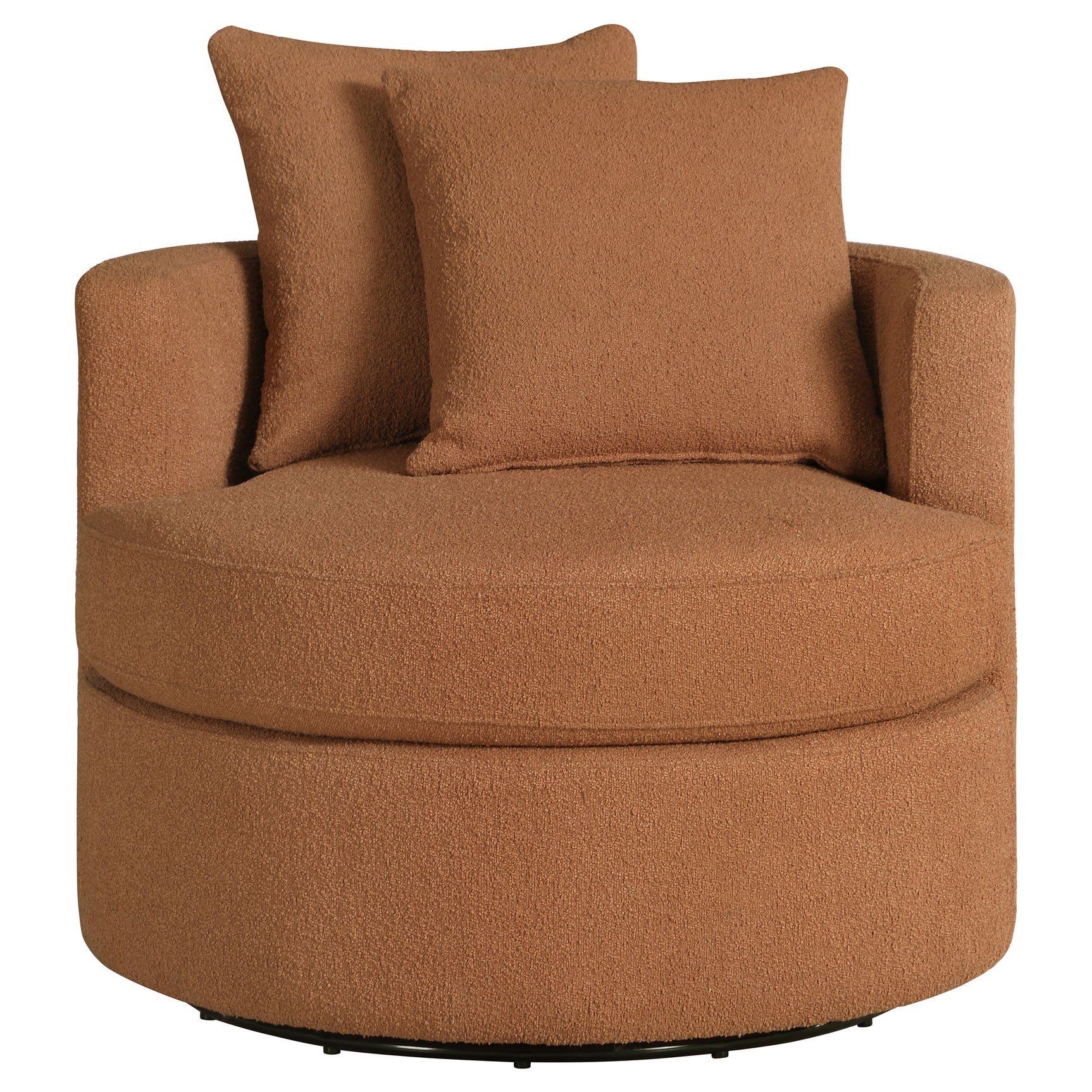 Debbie Upholstered Swivel Accent Chair Burnt Orange - Tampa Furniture Outlet