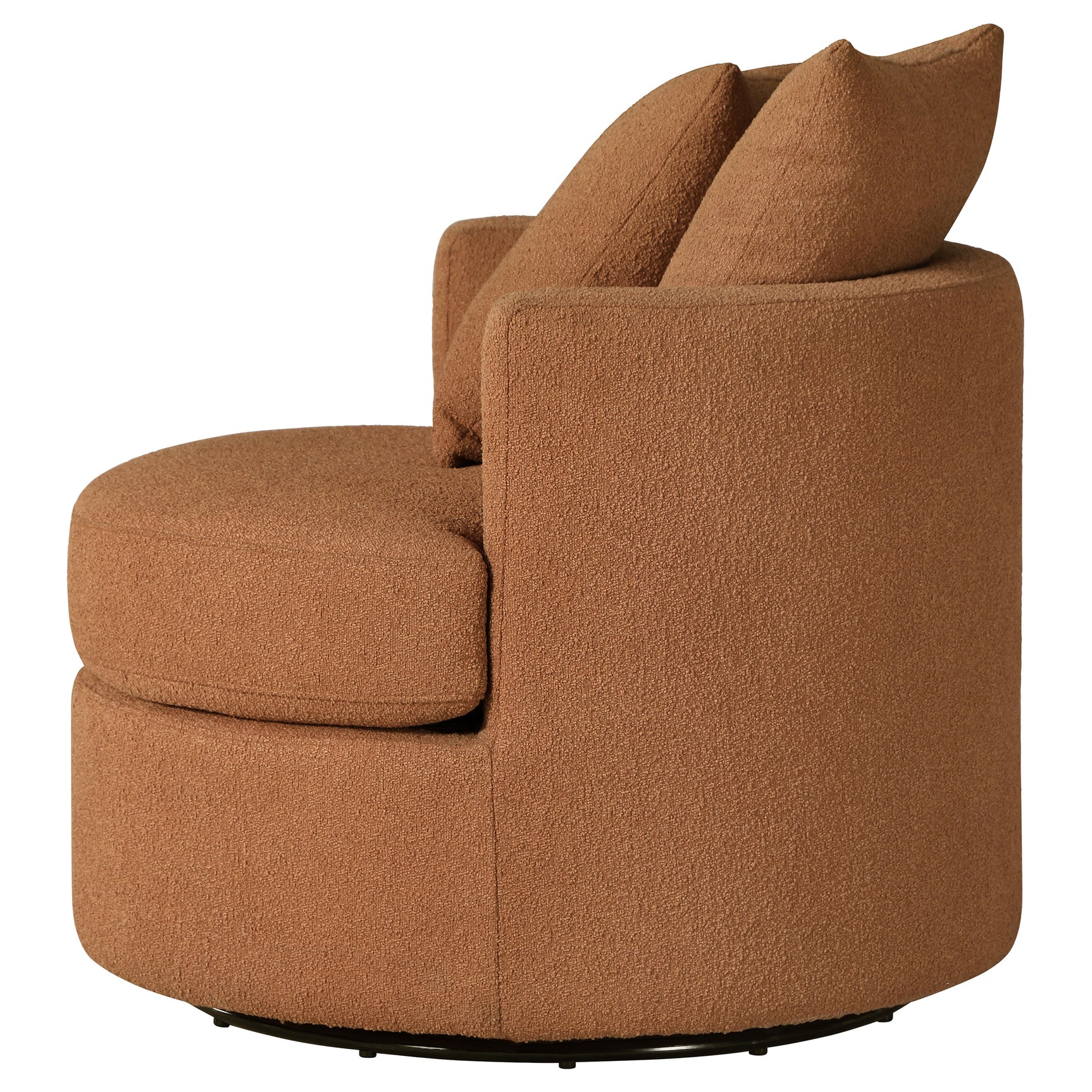 Debbie Upholstered Swivel Accent Chair Burnt Orange - Tampa Furniture Outlet