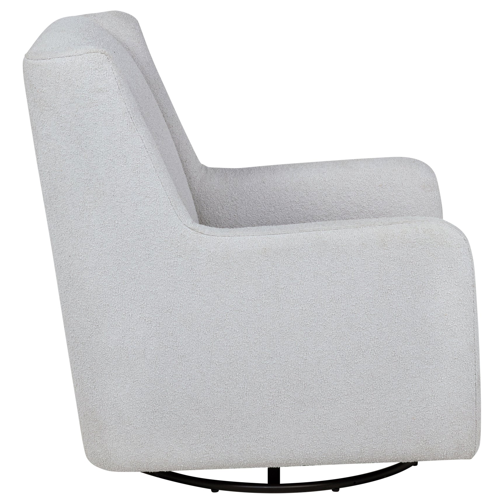 Serra Boucle Upholstered Swivel Glider Dove Grey - Tampa Furniture Outlet