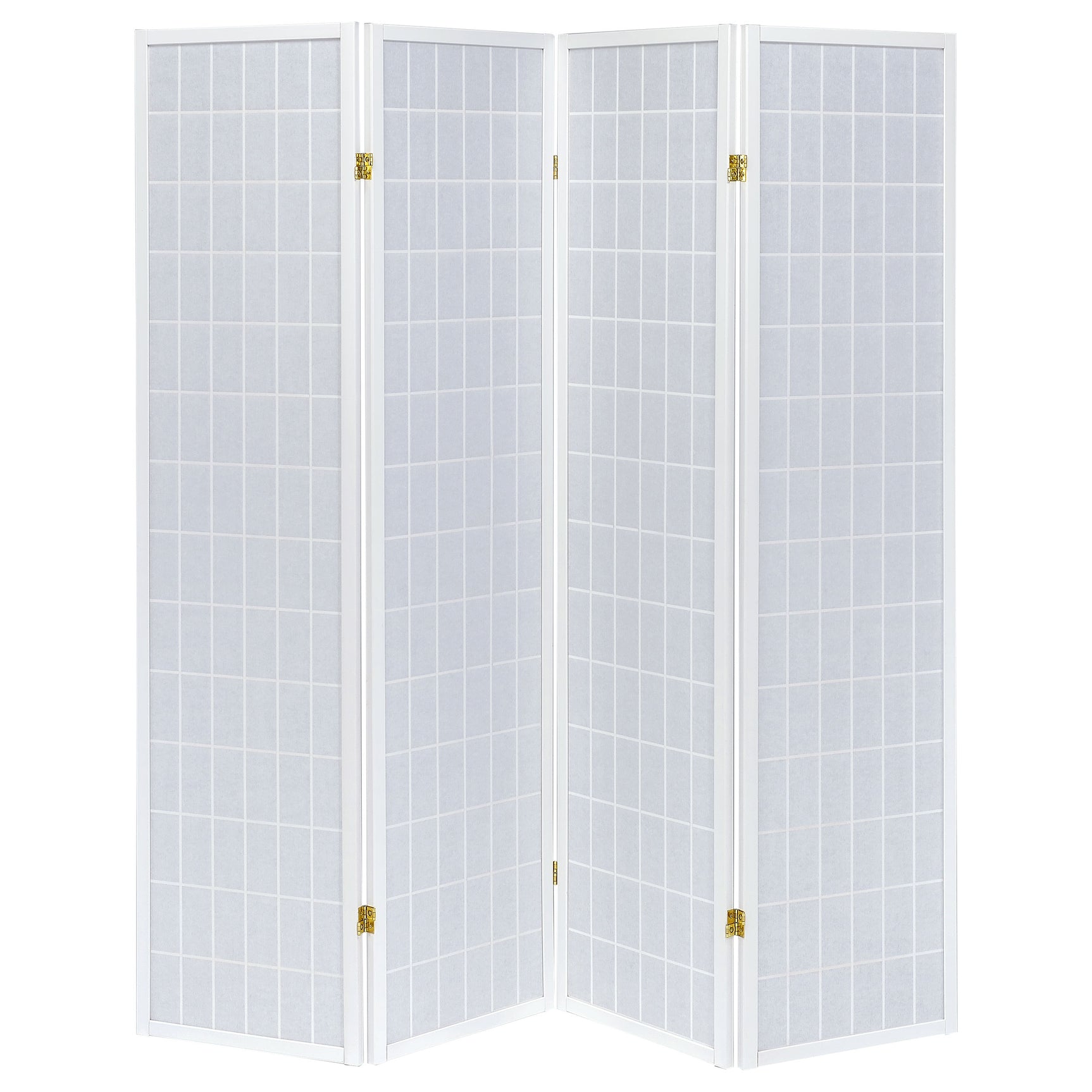 Roberto 4-Panel Room Divider Folding Shoji Screen White - Tampa Furniture Outlet