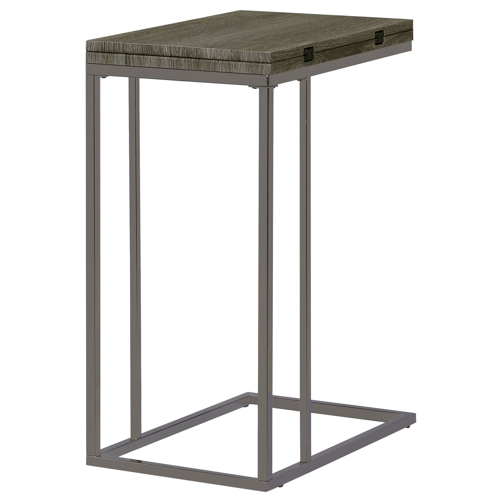 Pedro Expandable C-Shaped Sofa Side Table Weathered Grey - Tampa Furniture Outlet