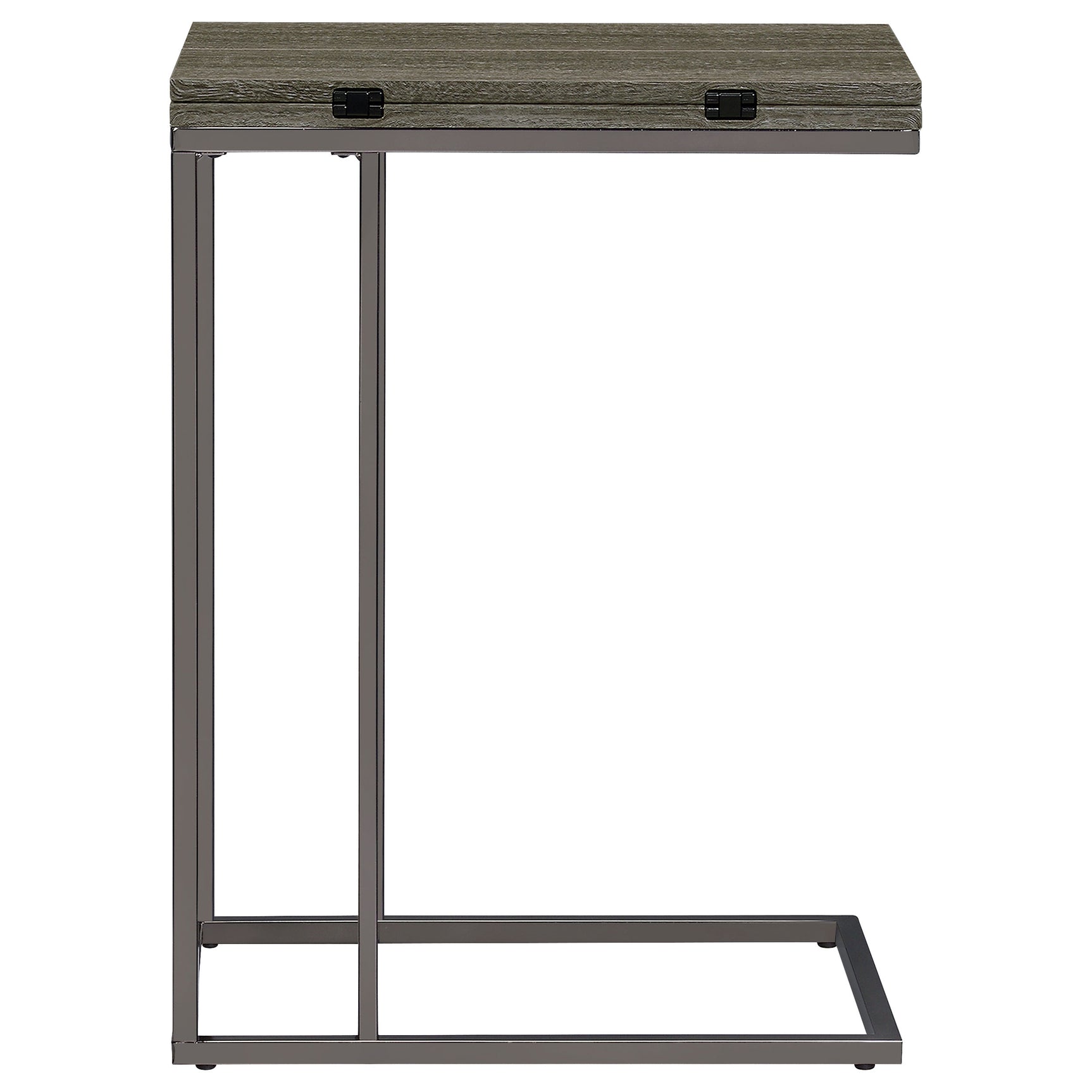 Pedro Expandable C-Shaped Sofa Side Table Weathered Grey - Tampa Furniture Outlet