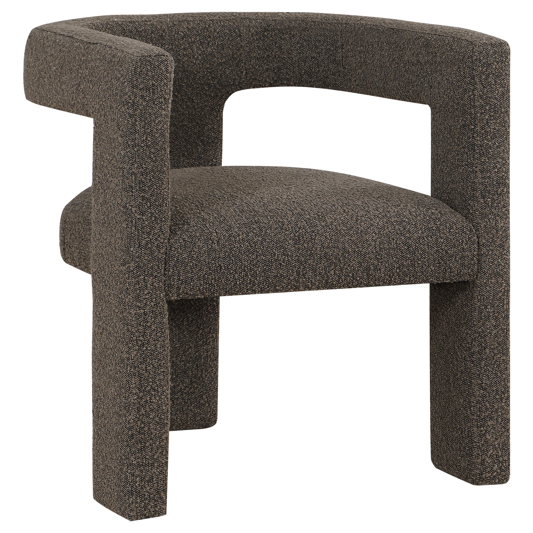 Tampa Furniture Outlet - Coaster - Petra Boucle Upholstered Accent Side Chair Chocolate Brown - 902880