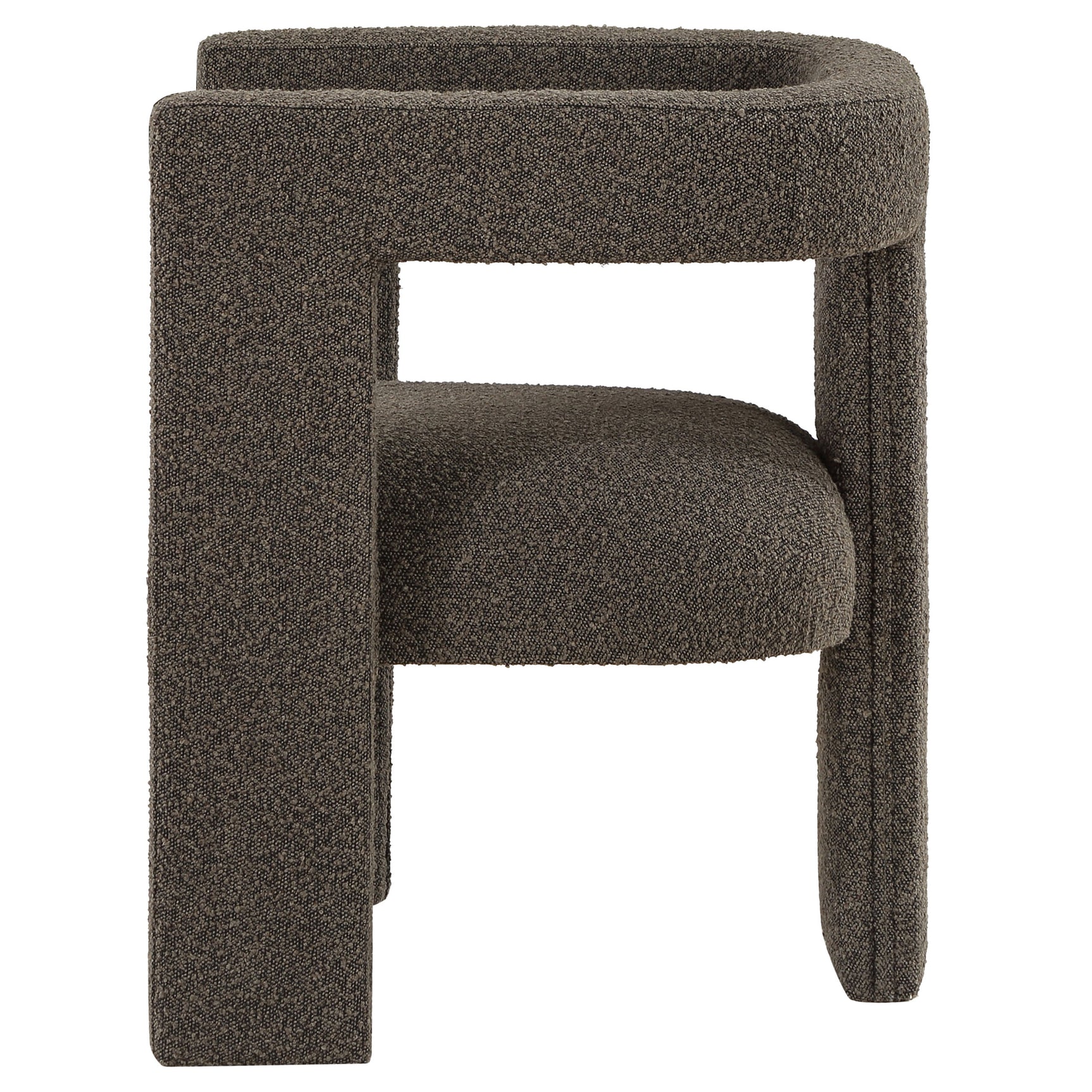 Petra Boucle Upholstered Accent Side Chair Chocolate Brown - Tampa Furniture Outlet