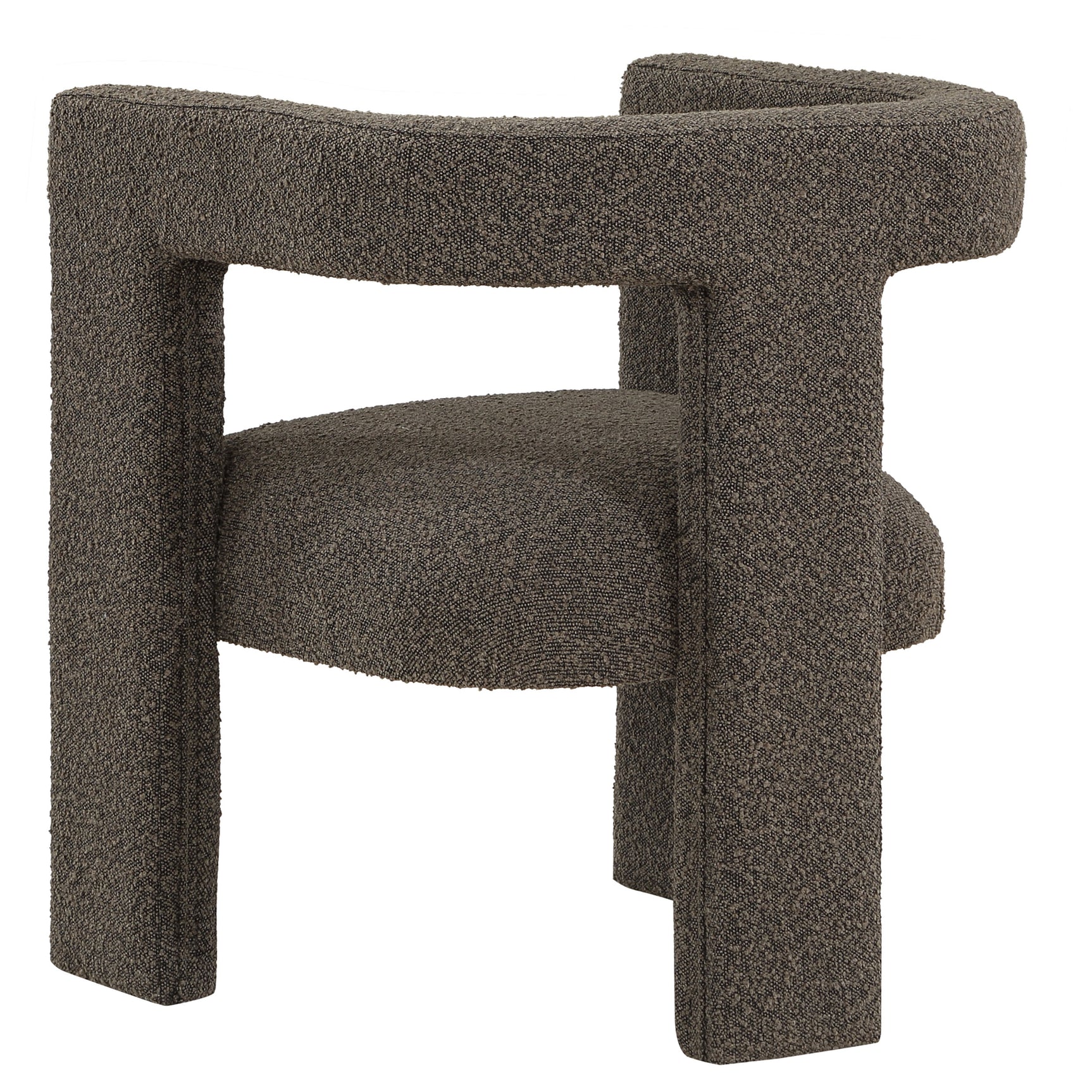 Petra Boucle Upholstered Accent Side Chair Chocolate Brown - Tampa Furniture Outlet