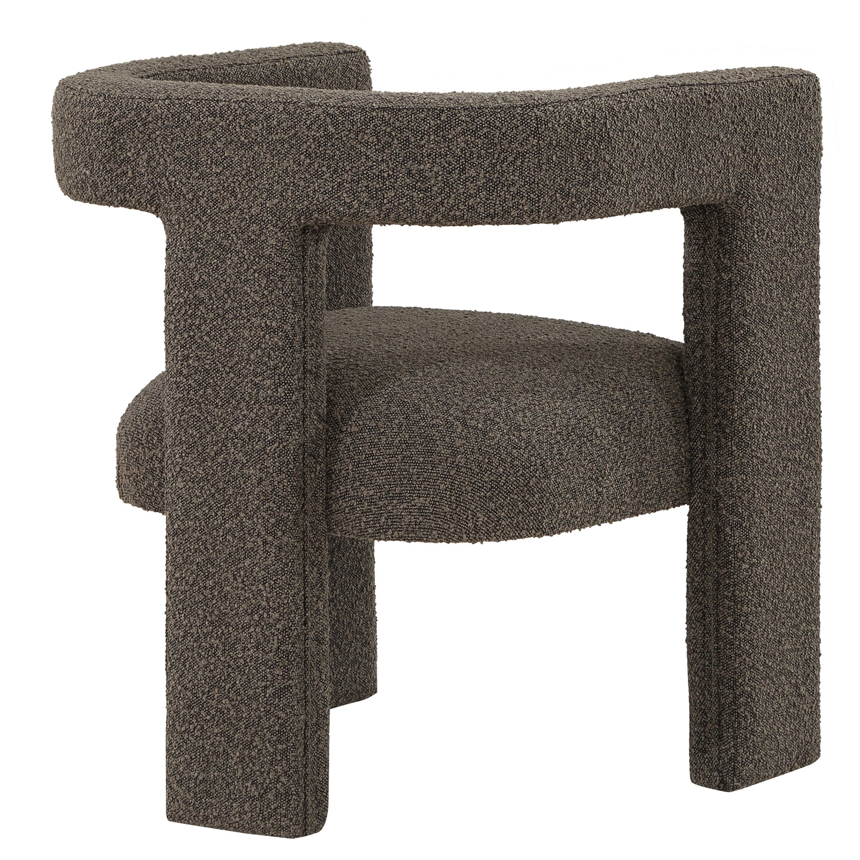 Petra Boucle Upholstered Accent Side Chair Chocolate Brown - Tampa Furniture Outlet