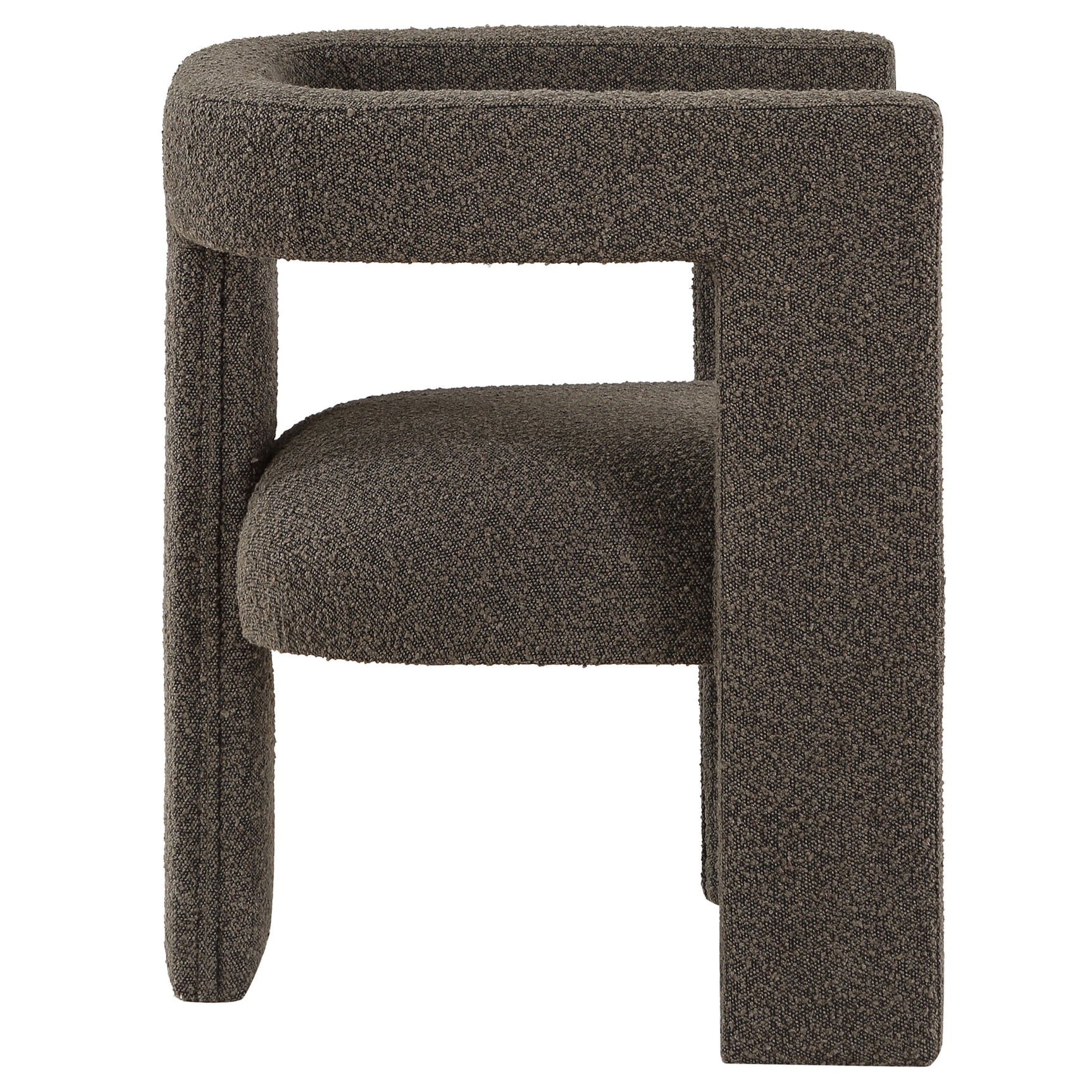 Petra Boucle Upholstered Accent Side Chair Chocolate Brown - Tampa Furniture Outlet