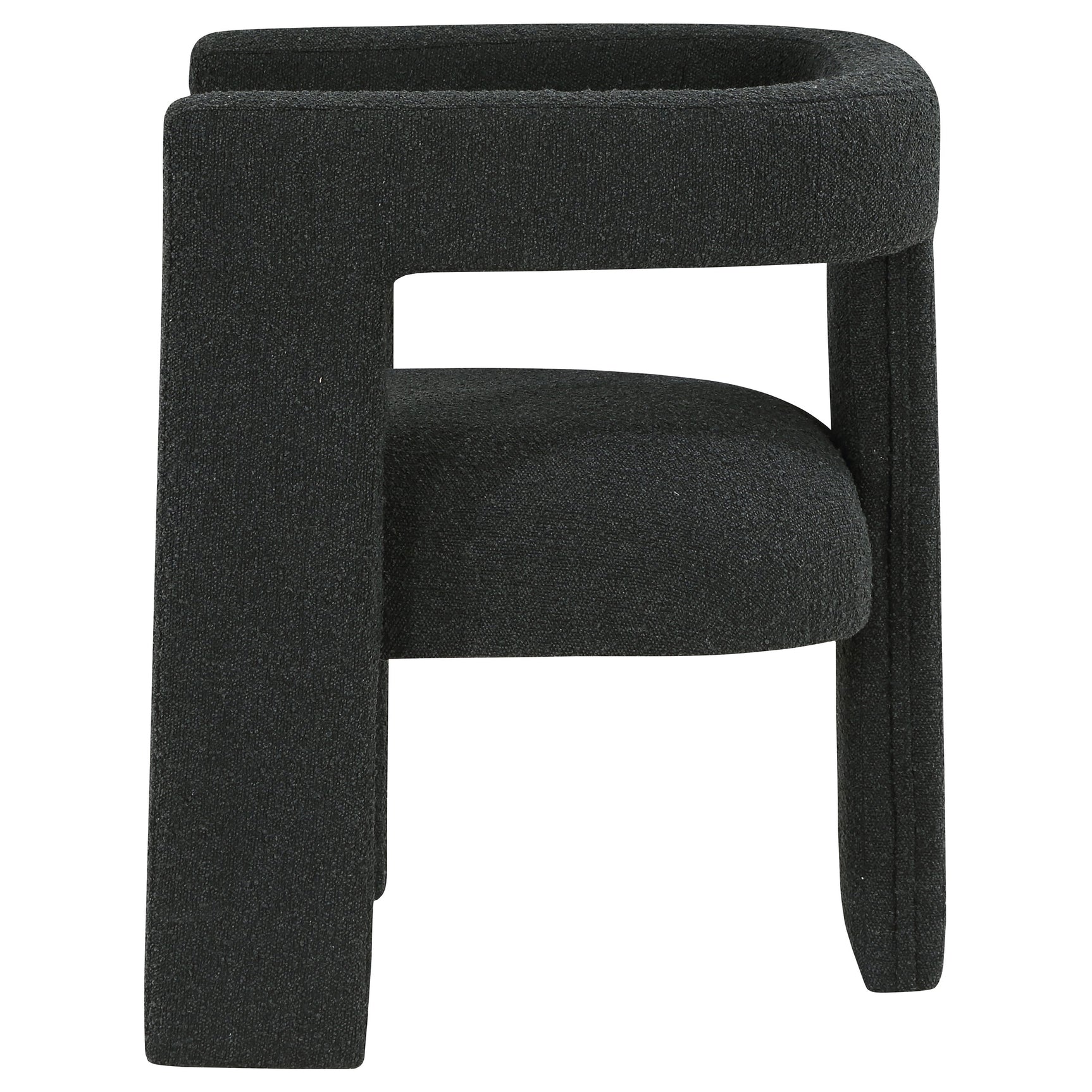 Petra Boucle Upholstered Accent Side Chair Black - Tampa Furniture Outlet