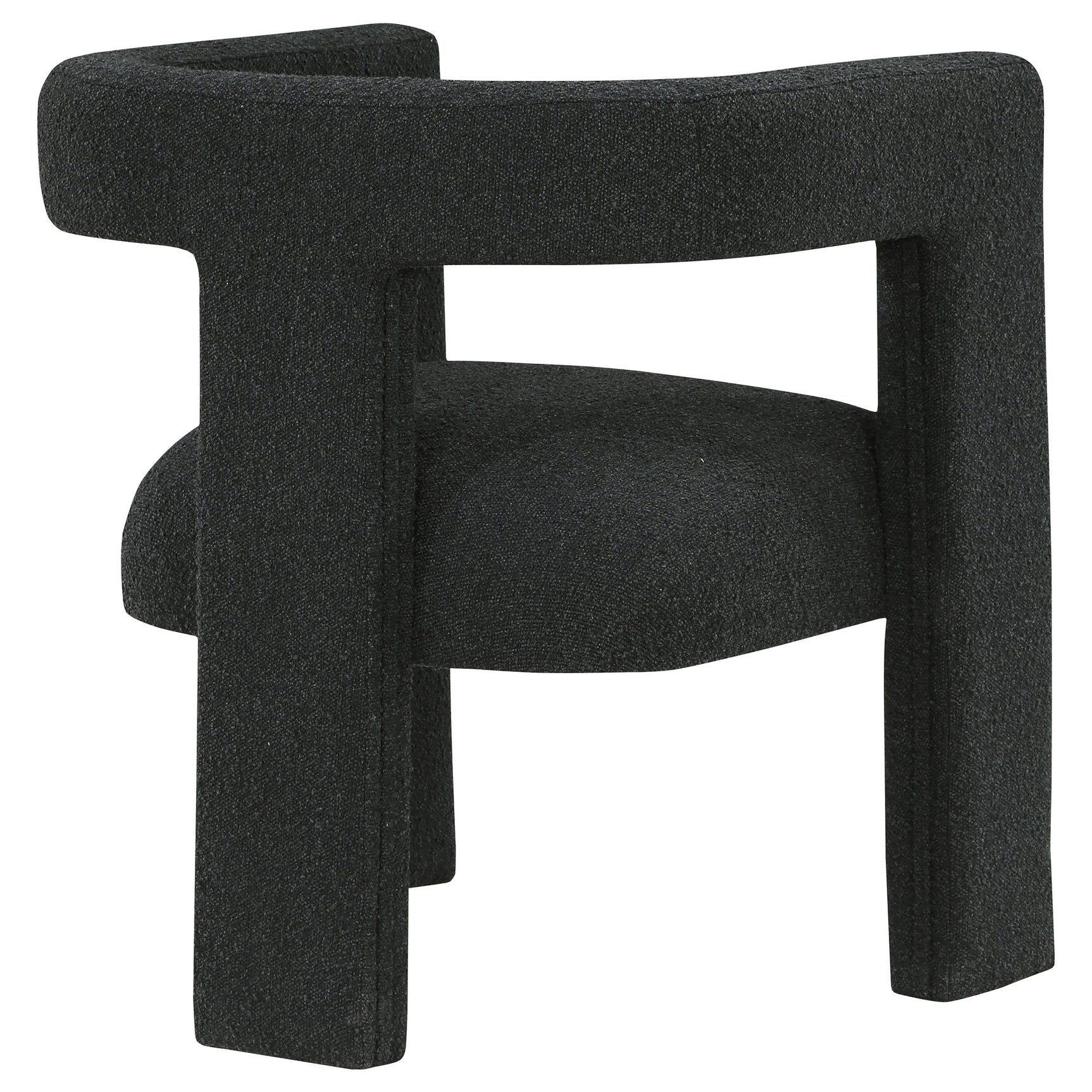 Petra Boucle Upholstered Accent Side Chair Black - Tampa Furniture Outlet