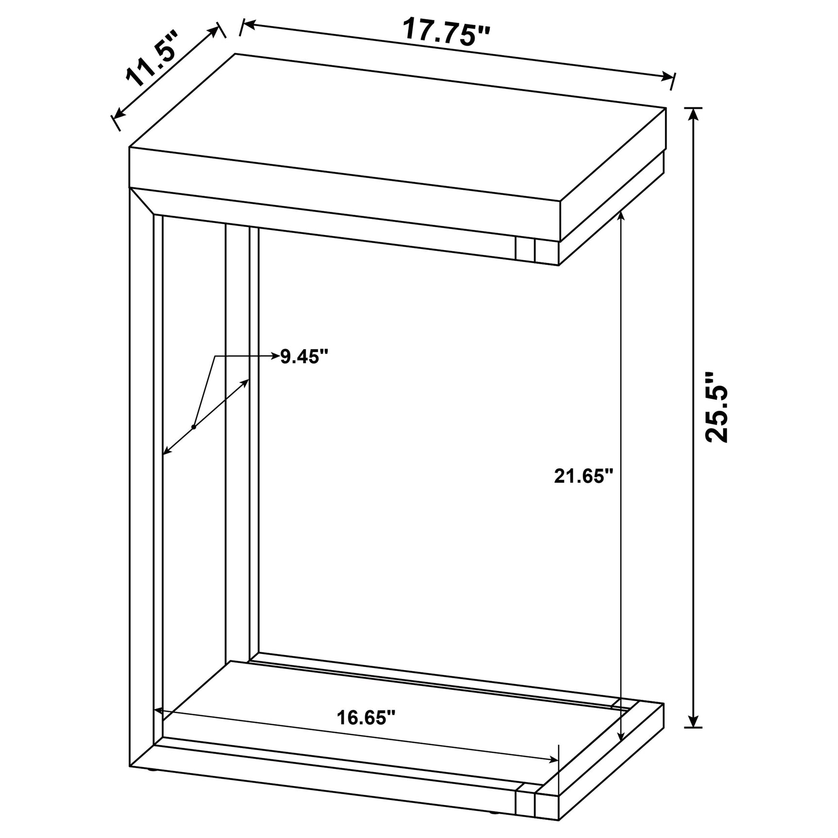 Beck Engineered Wood C-Shape Sofa Side Table Cement - Tampa Furniture Outlet