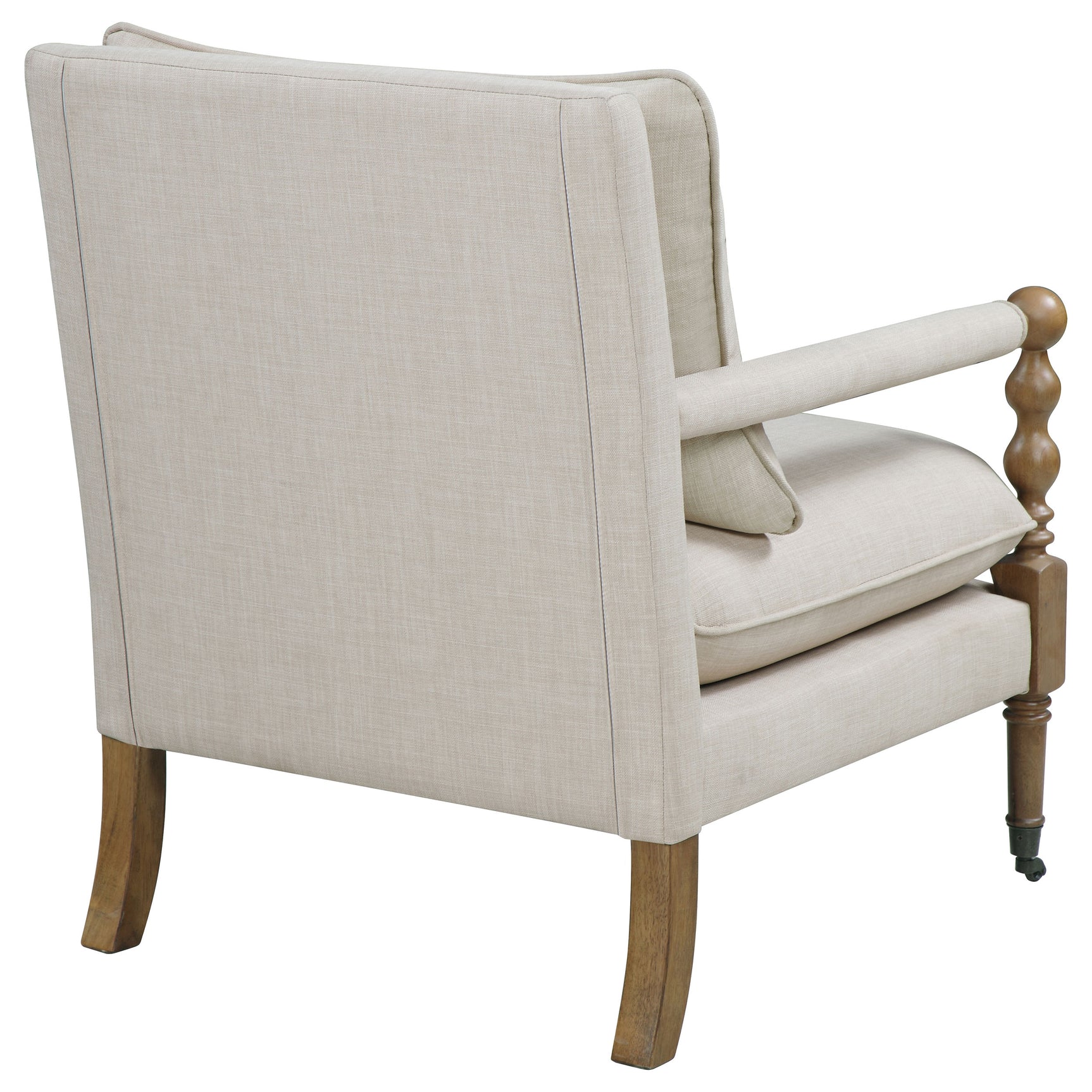 Dempsy Upholstered Accent Chair with Casters Beige - Tampa Furniture Outlet