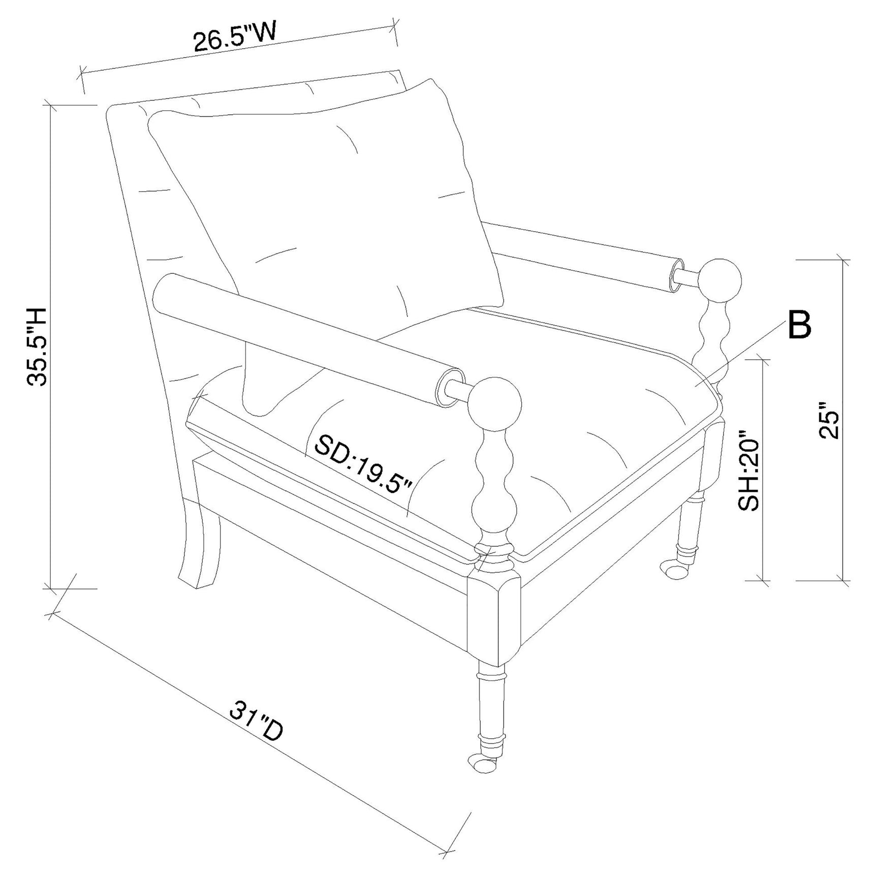 Dempsy Upholstered Accent Chair with Casters Beige - Tampa Furniture Outlet