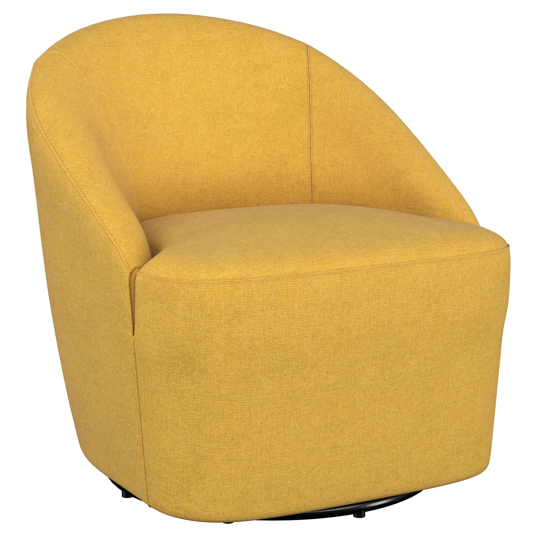 Tampa Furniture Outlet - Coaster - Leon Upholstered Barrel Accent Swivel Chair Mustard Yellow - 903076