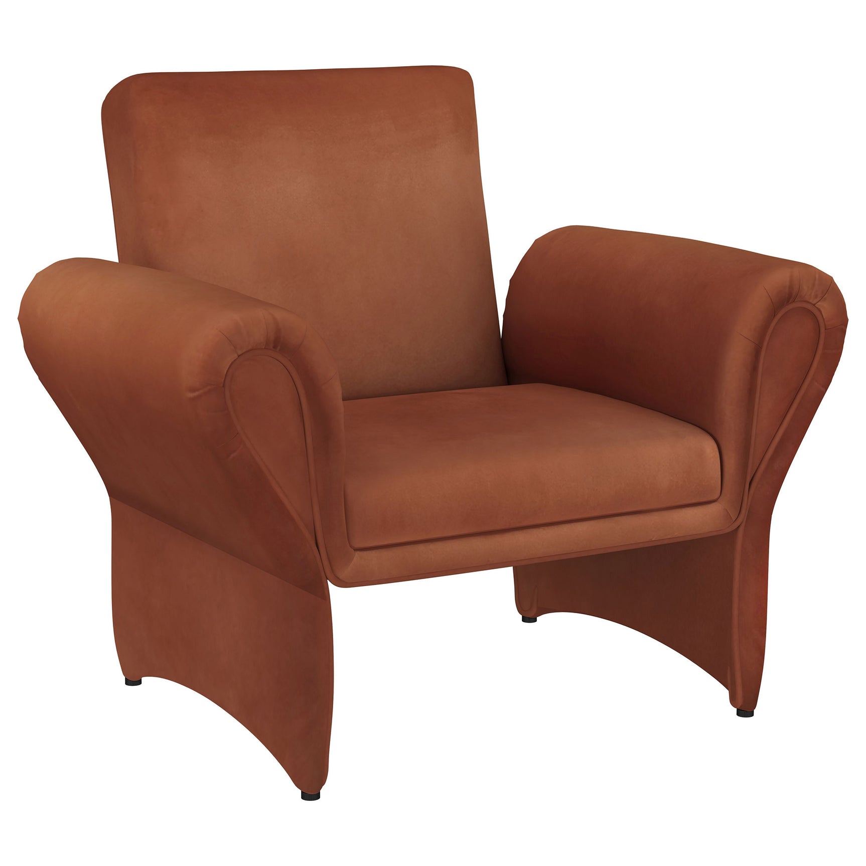 Tampa Furniture Outlet - Coaster - Liana Upholstered Roll Arm Accent Armchair Rust Orange - 903150