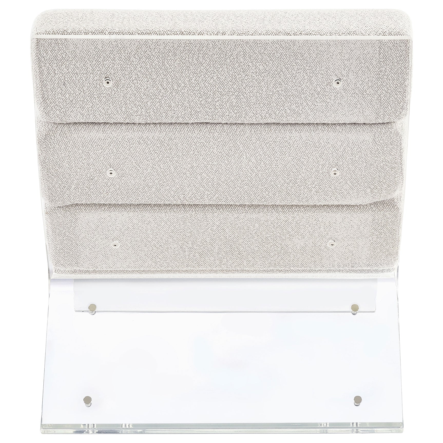 Serreta Boucle Upholstered Armless Acrylic Chair Ivory - Tampa Furniture Outlet