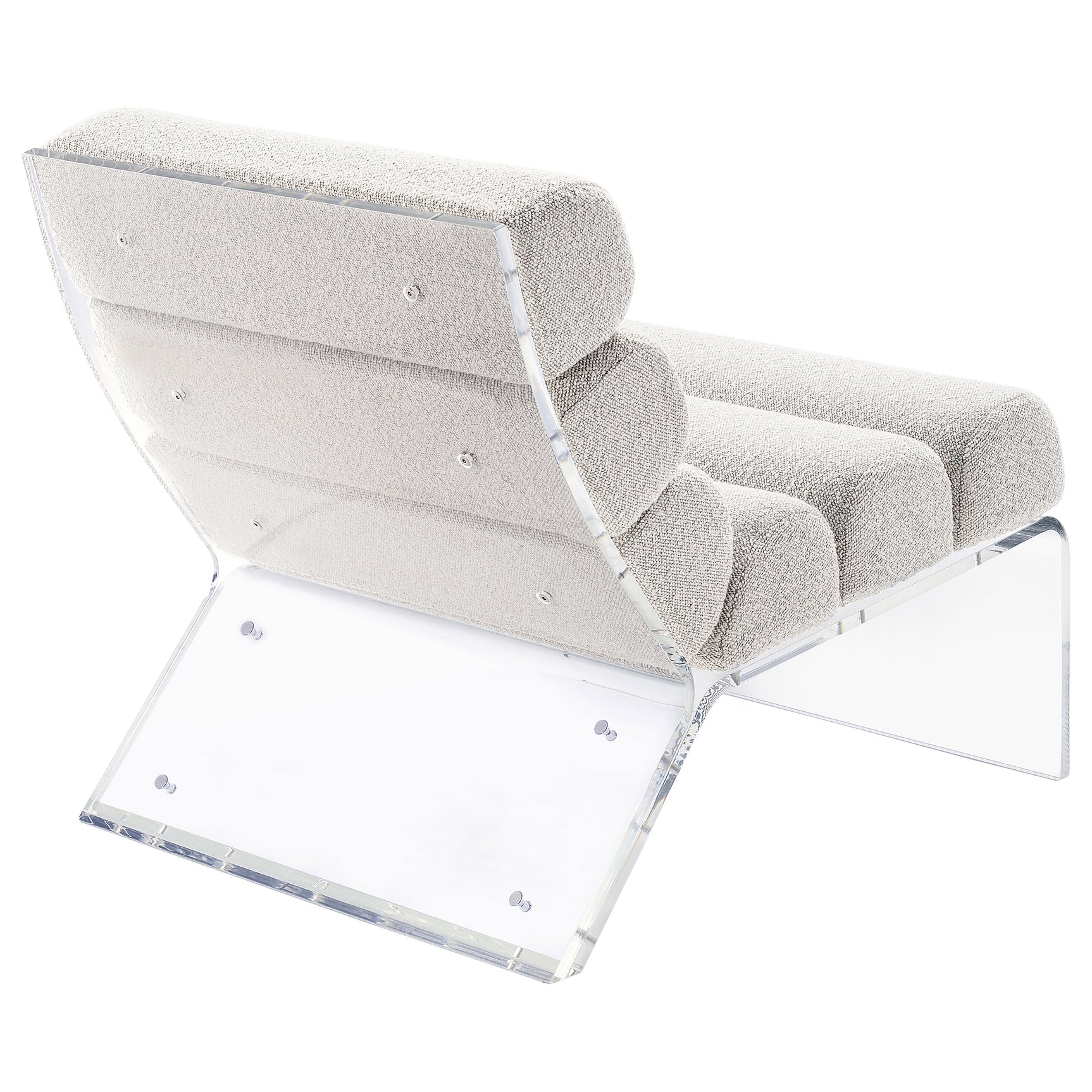 Serreta Boucle Upholstered Armless Acrylic Chair Ivory - Tampa Furniture Outlet