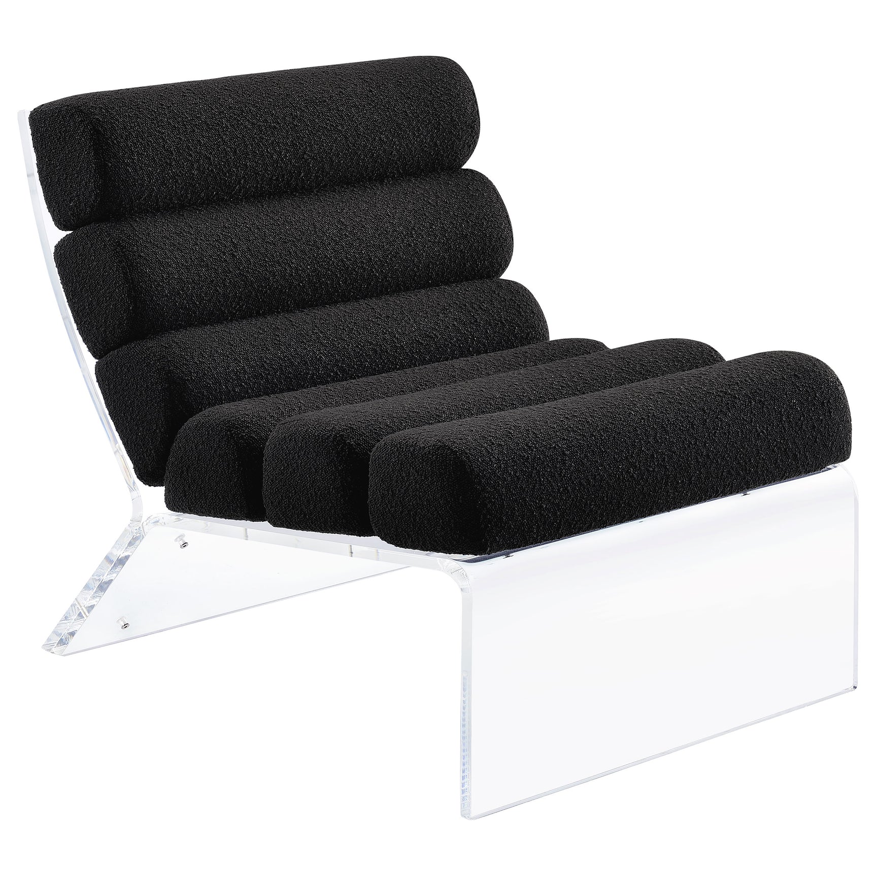 Tampa Furniture Outlet - Coaster - Serreta Boucle Upholstered Armless Acrylic Chair Black - 903162