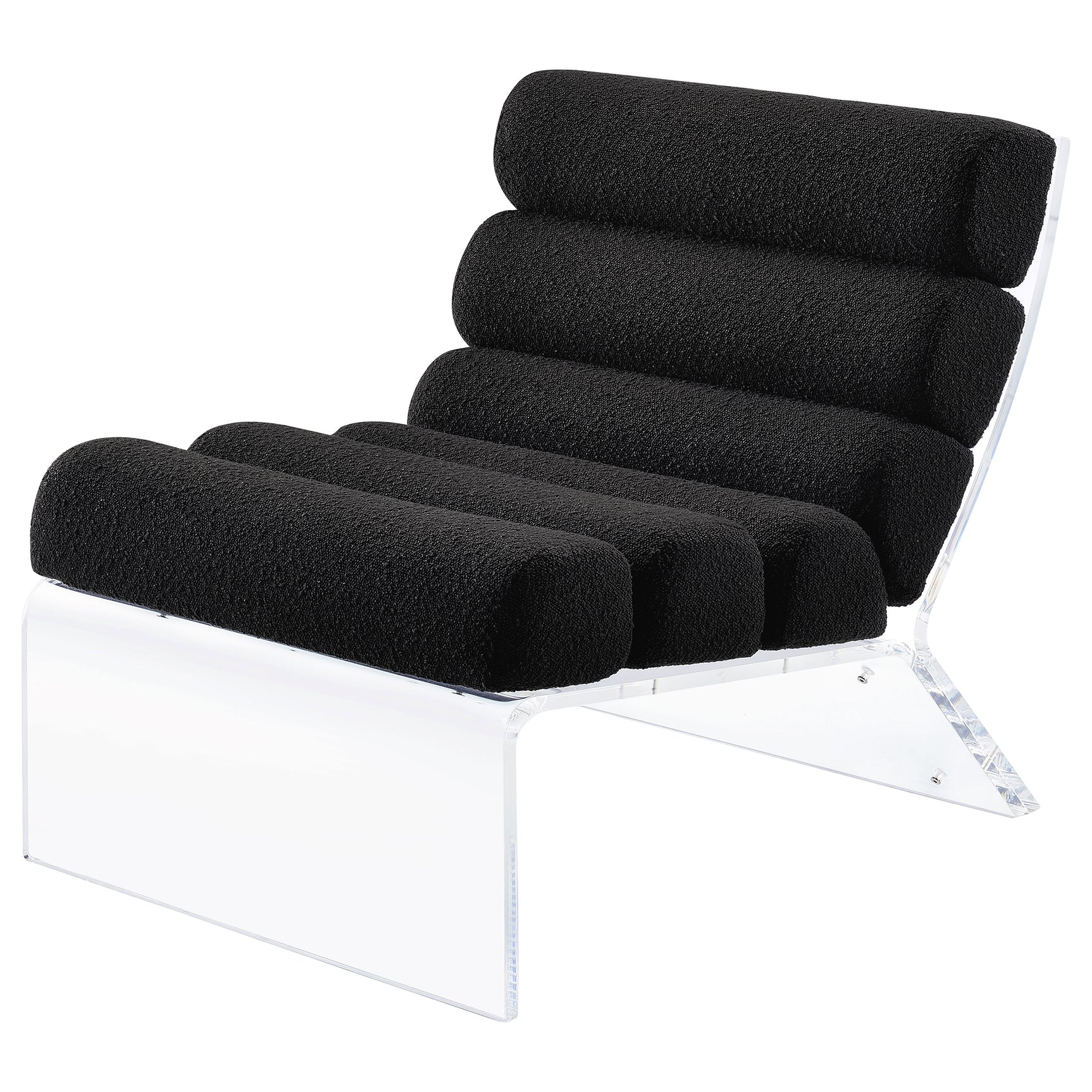 Serreta Boucle Upholstered Armless Acrylic Chair Black - Tampa Furniture Outlet