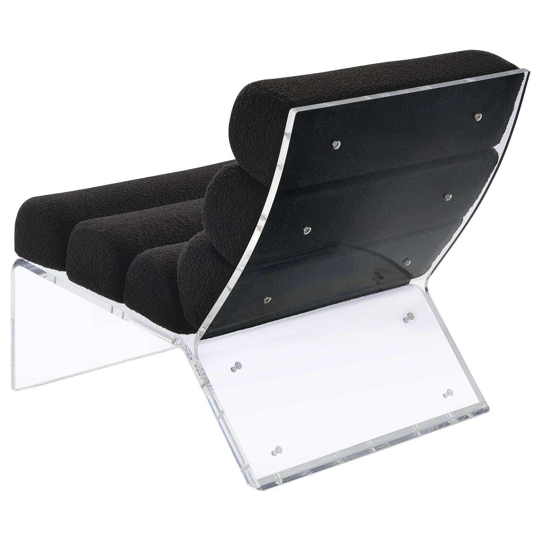 Serreta Boucle Upholstered Armless Acrylic Chair Black - Tampa Furniture Outlet