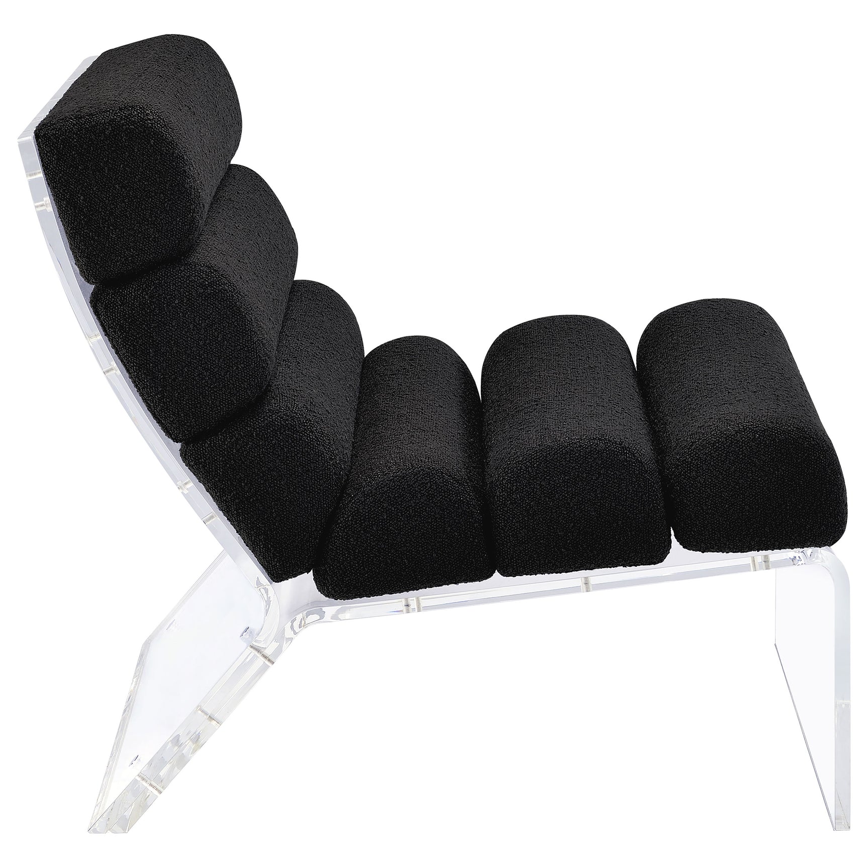 Serreta Boucle Upholstered Armless Acrylic Chair Black - Tampa Furniture Outlet