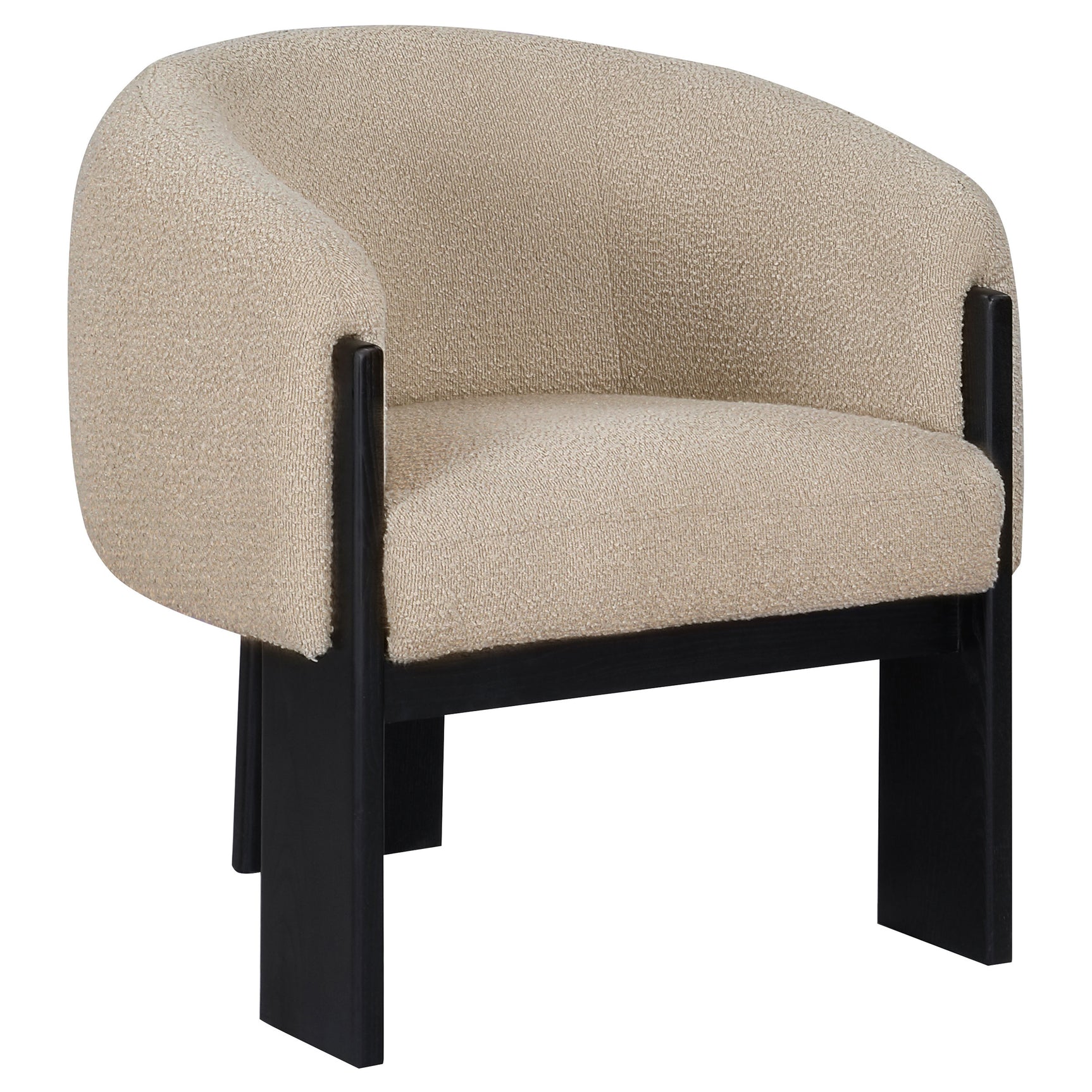 Tampa Furniture Outlet - Coaster - Valdez Boucle Upholstered Barrel Back Accent Chair Beige - 903165