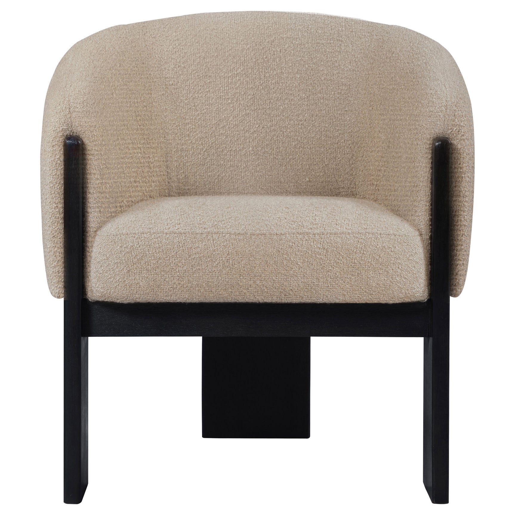 Valdez Boucle Upholstered Barrel Back Accent Chair Beige - Tampa Furniture Outlet
